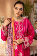 Zellbury | Unstitched 3 Piece Magenta | Embroidered Shirt Shalwar Dupatta - 1145 -  Zellbury Women Signature Unstitched - Original Designer Dress - House of Maryam