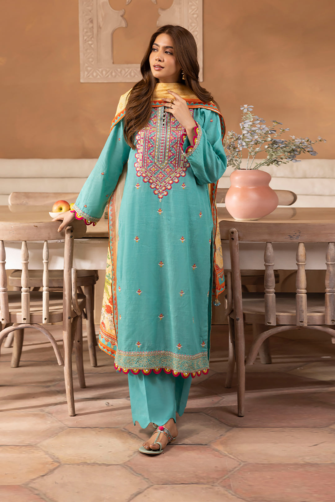 Zellbury | Unstitched 3 Piece Lawn | Embroidered Shirt Shalwar Dupatta - 1146 -  Zellbury Women Signature Unstitched - Original Designer Dress - House of Maryam