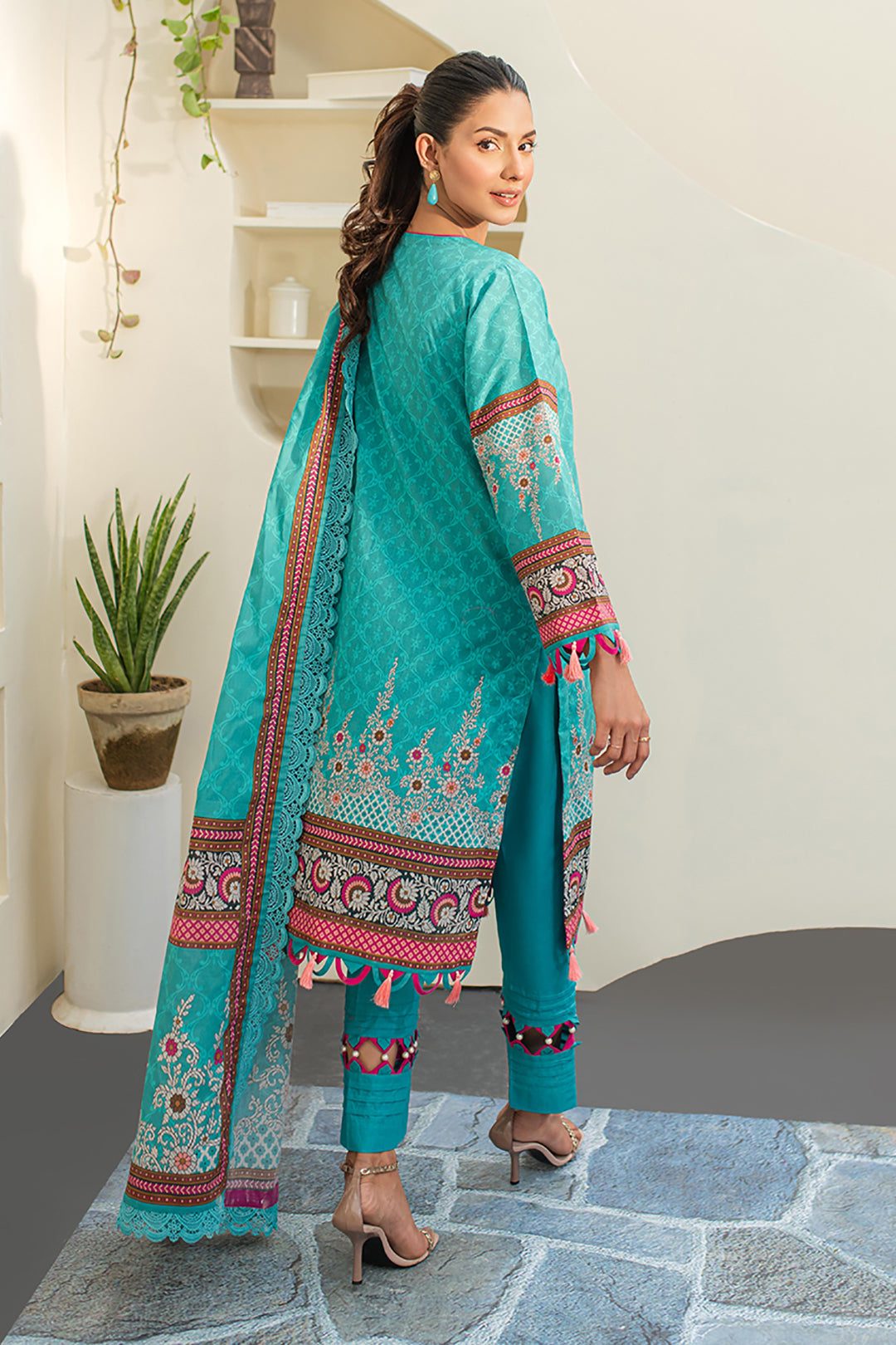 Zellbury | Unstitched 3 Piece Lawn | Embroidered Shirt Shalwar Dupatta - 1249 -  Zellbury Women Essential Unstitched - Original Designer Dress - House of Maryam