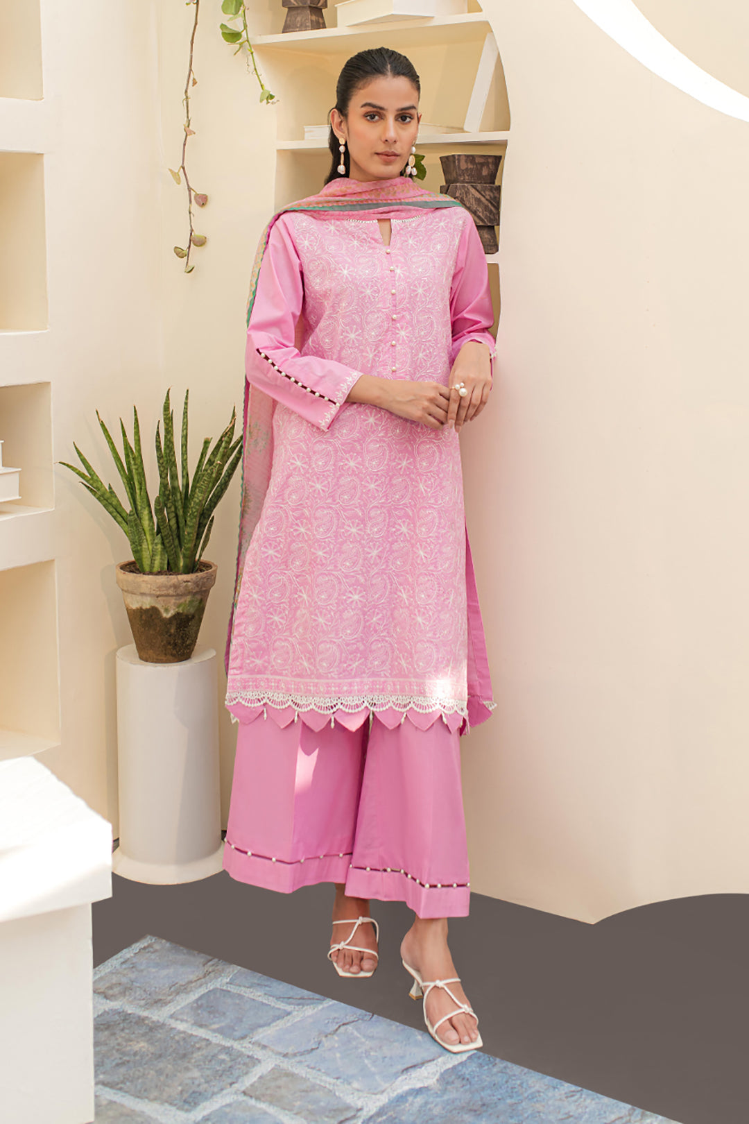 Zellbury | Unstitched 3 Piece Lawn | Embroidered Shirt Shalwar Dupatta - 1260 -  Zellbury Women Essential Unstitched - Original Designer Dress - House of Maryam