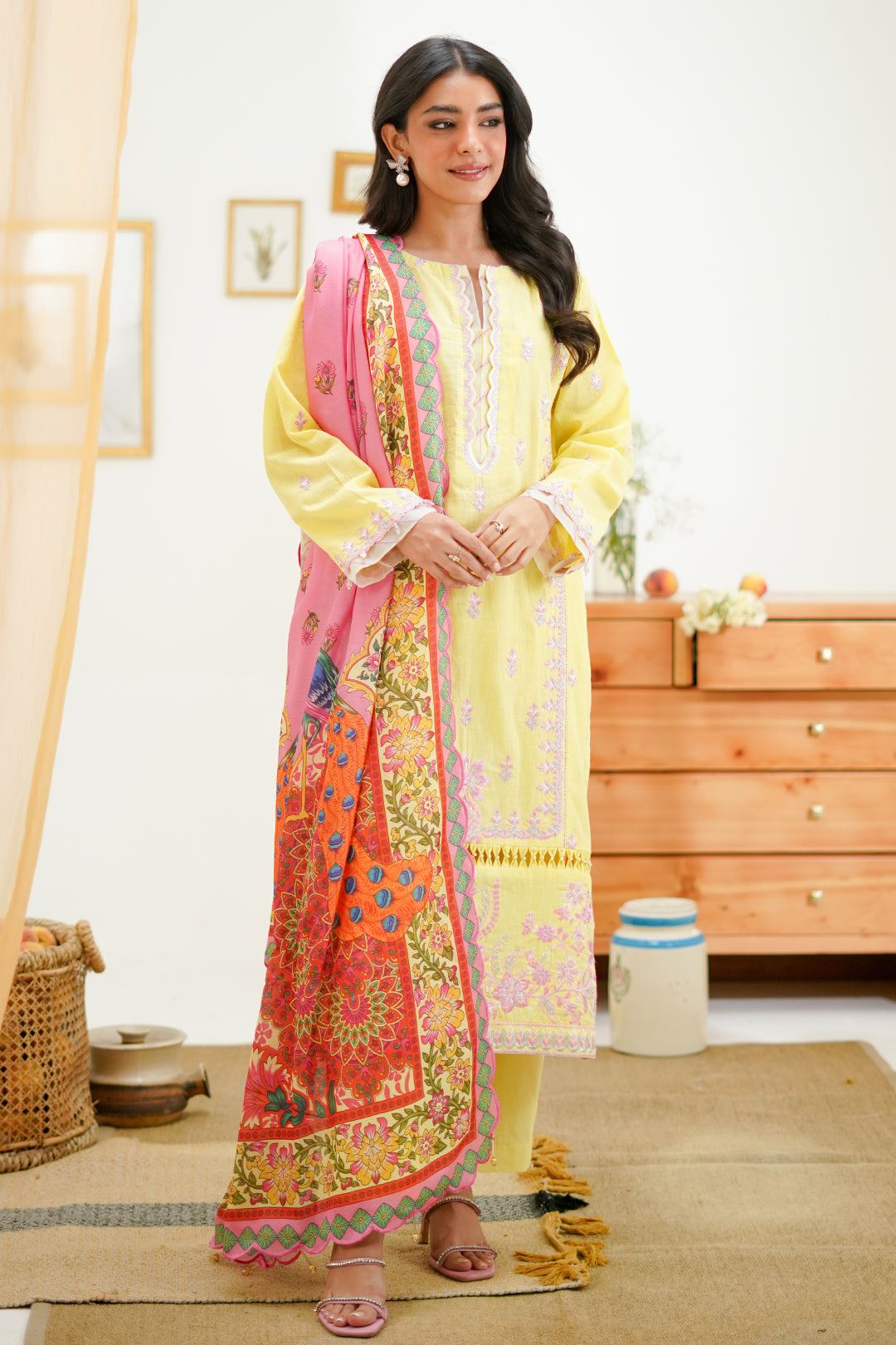 Zellbury | Unstitched 3 Piece Lawn | Embroidered Shirt Shalwar Dupatta - 1266 -  Zellbury Women Signature Unstitched - Original Designer Dress - House of Maryam