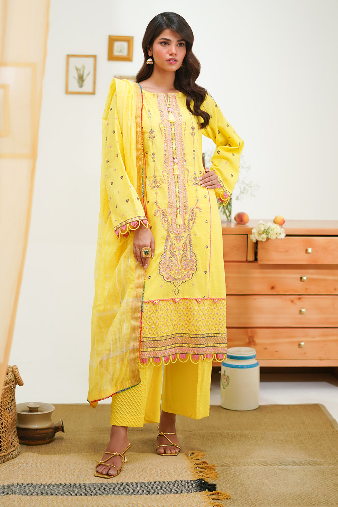 Zellbury | Unstitched 3 Piece Lawn | Embroidered Shirt Shalwar Dupatta - 1285 -  Zellbury Women Signature Unstitched - Original Designer Dress - House of Maryam
