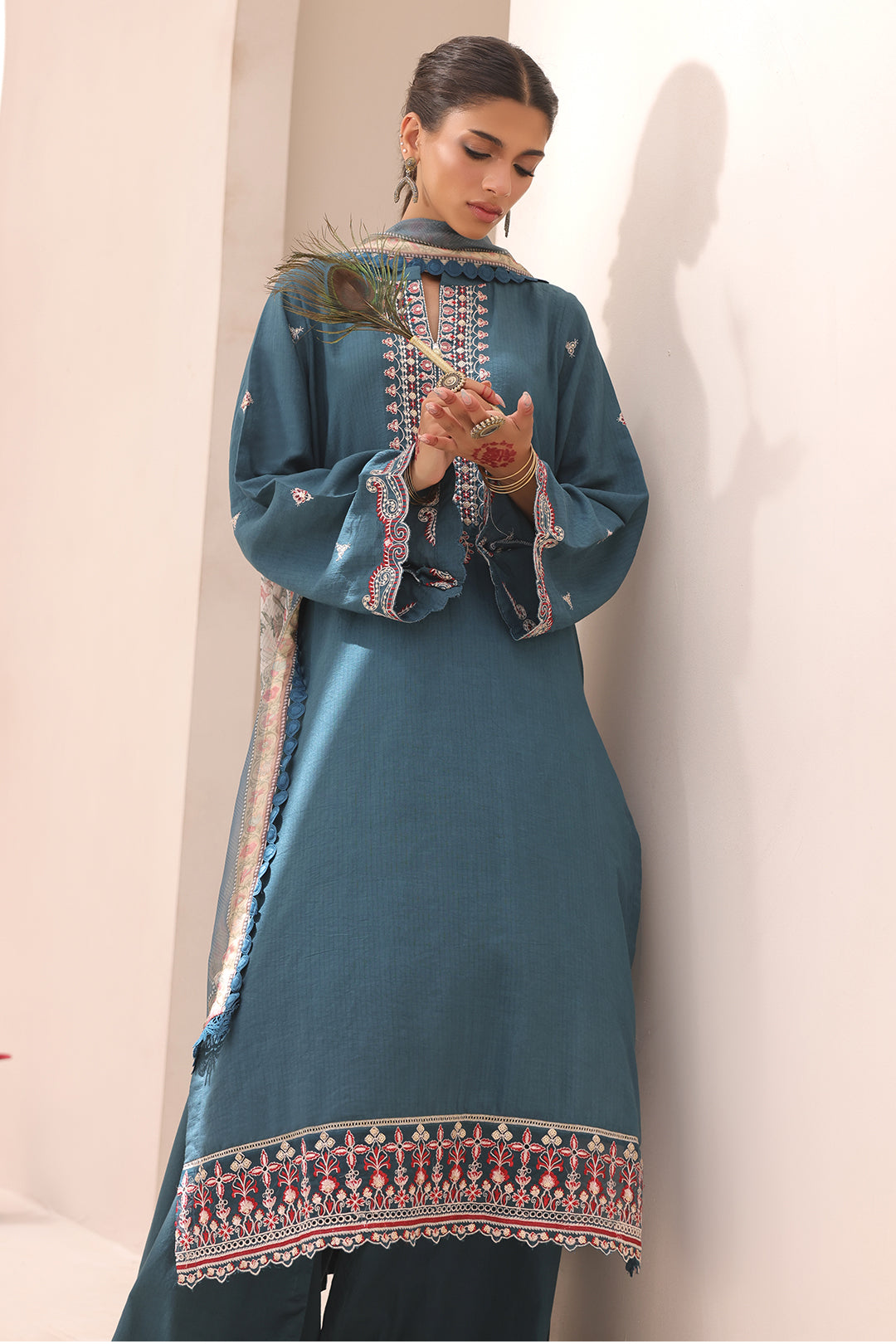 Zellbury | Unstitched 3 Piece Lawn | Embroidered Shirt Shalwar Dupatta - 1549 -  Zellbury Women Signature Unstitched - Original Designer Dress - House of Maryam