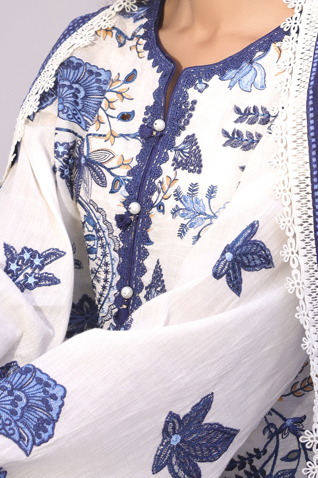 Zellbury | Unstitched 3 Piece Cambric | Embroidered Shirt Shalwar Dupatta - 1554 -  Zellbury Women Signature Unstitched - Original Designer Dress - House of Maryam