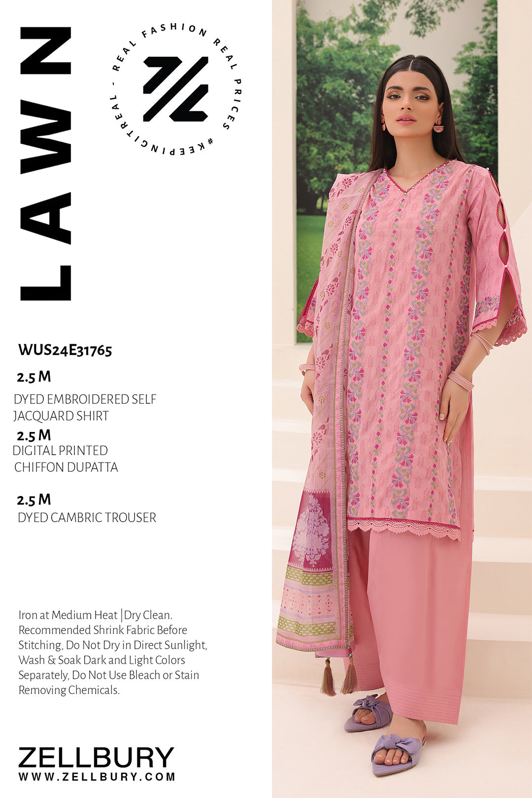 Zellbury | Unstitched 3 Piece Jacquard | Embroidered Shirt Shalwar Dupatta - 1765 -  Zellbury Women Essential Unstitched - Original Designer Dress - House of Maryam