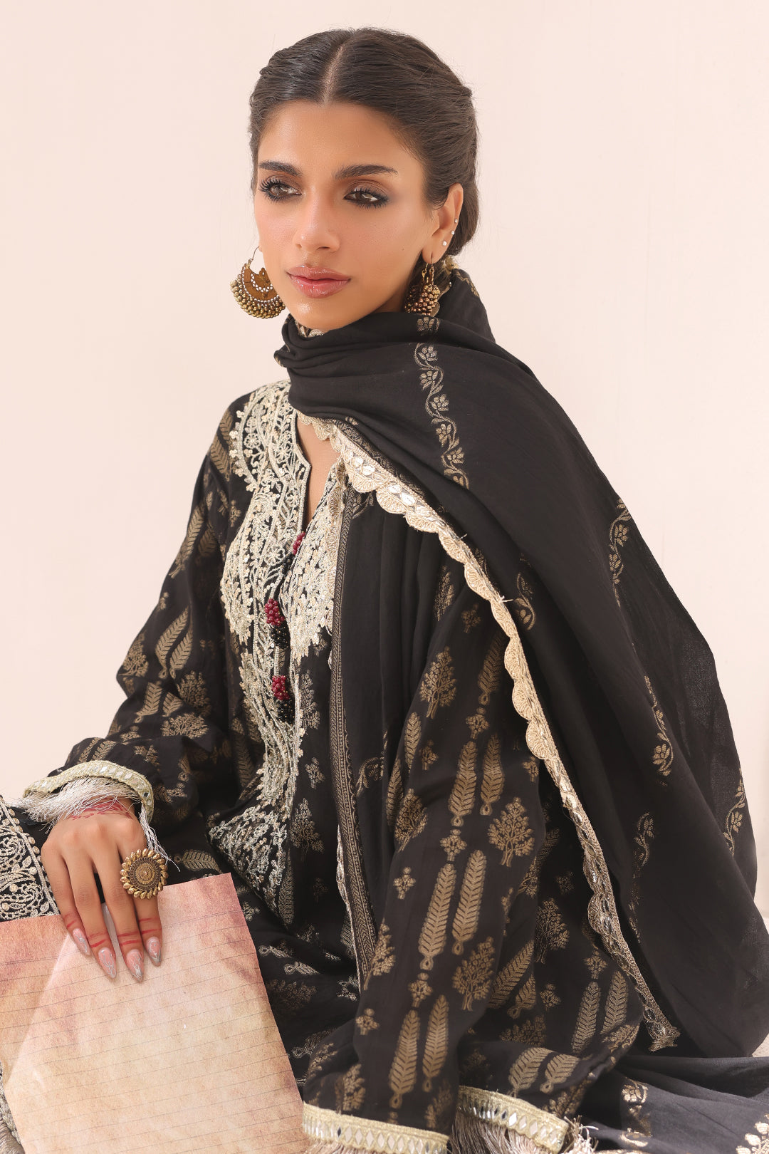 Zellbury | Unstitched 3 Piece Jacquard | Embroidered Shirt Shalwar Dupatta - 1799 -  Zellbury Women Signature Unstitched - Original Designer Dress - House of Maryam
