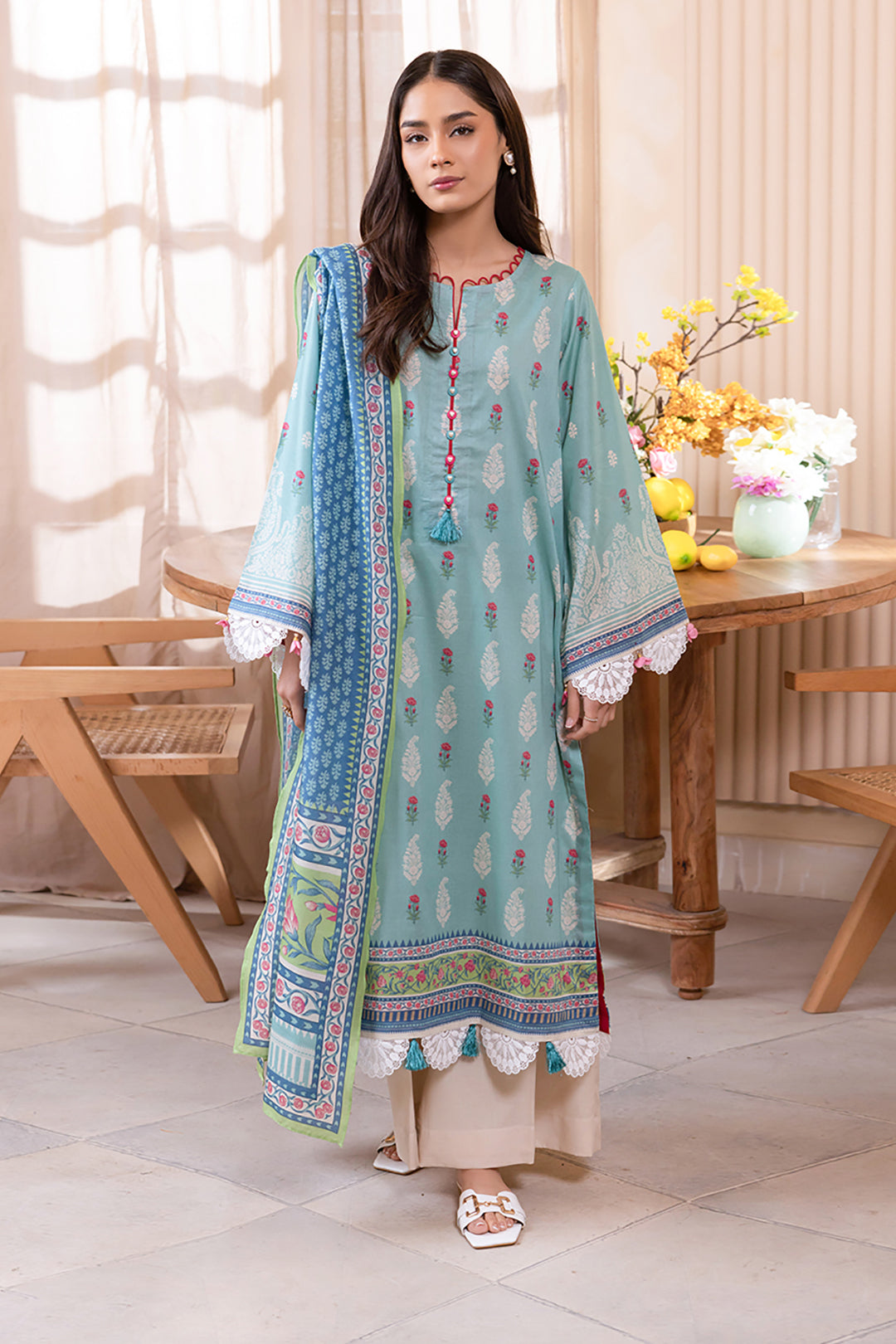 Zellbury | Unstitched 2 Piece Lawn | Shirt Dupatta - 1021 -  Zellbury Women Essential Unstitched - Original Designer Dress - House of Maryam