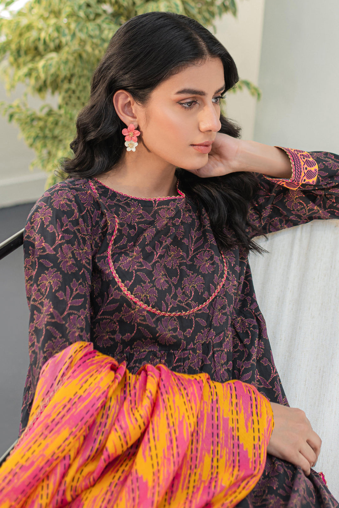 Zellbury | Unstitched 2 Piece Lawn | Shirt Dupatta - 1153 -  Zellbury Women Essential Unstitched - Original Designer Dress - House of Maryam