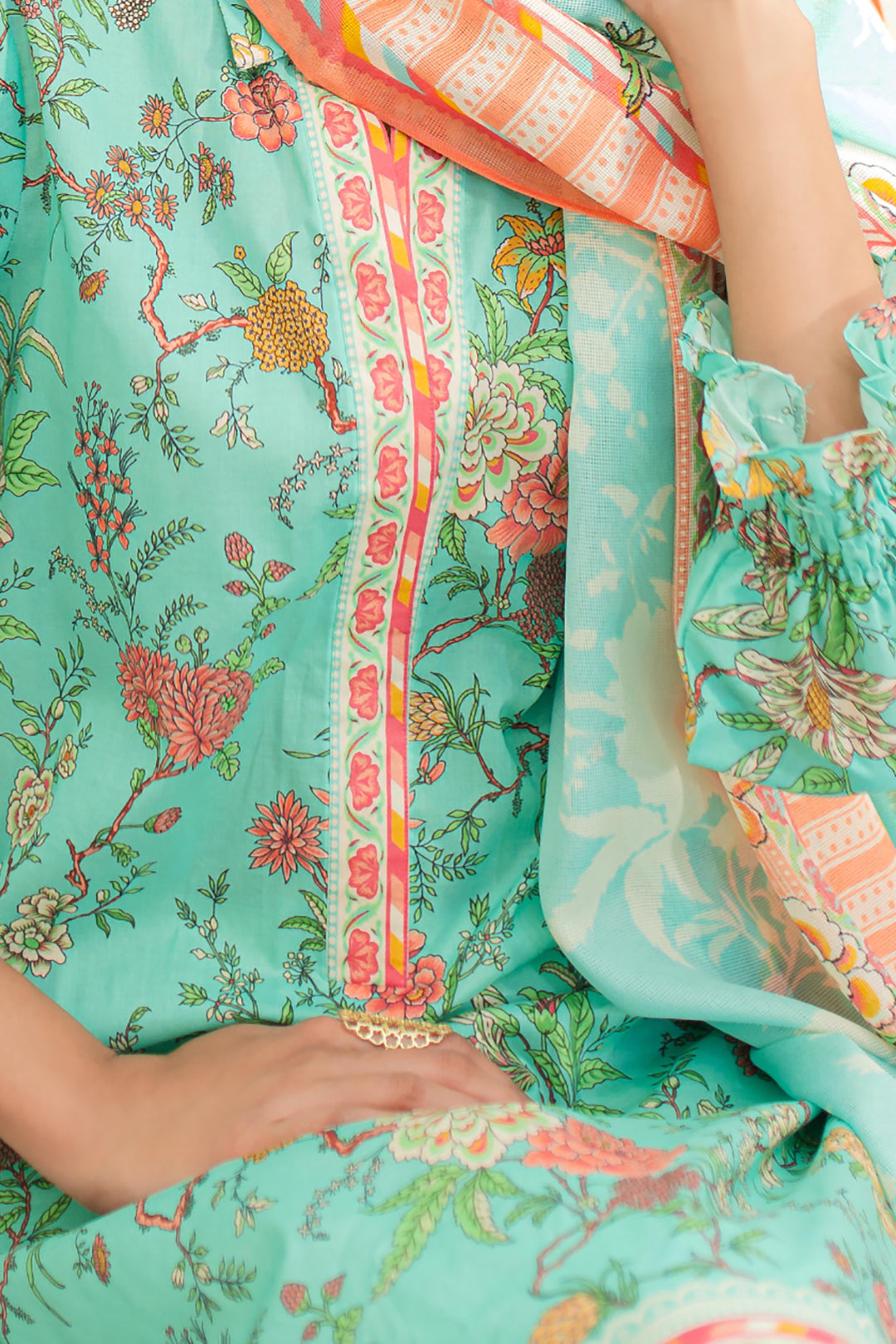 Zellbury | Unstitched 2 Piece Lawn | Shirt Dupatta - 1157 -  Zellbury Women Essential Unstitched - Original Designer Dress - House of Maryam