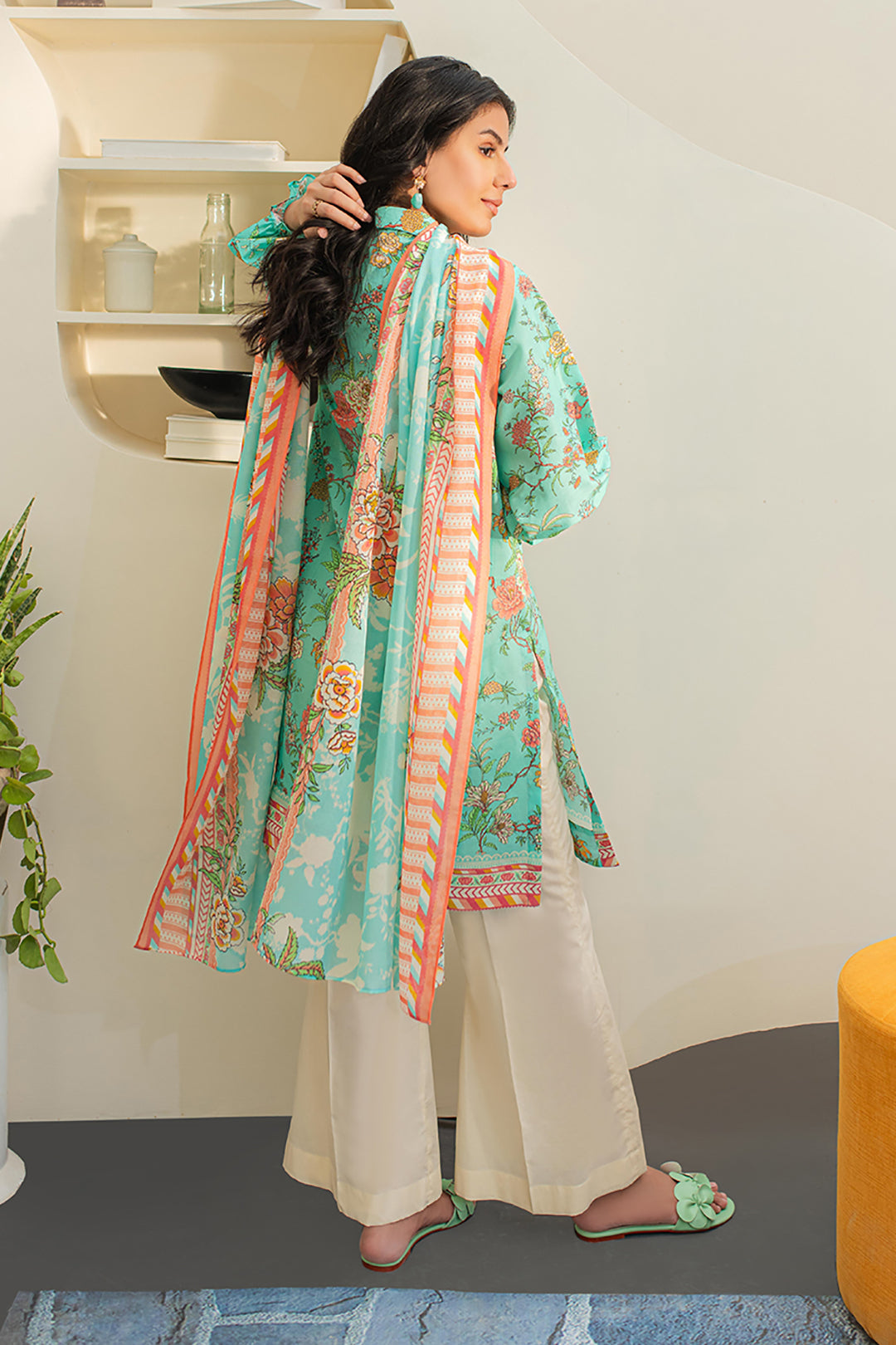 Zellbury | Unstitched 2 Piece Lawn | Shirt Dupatta - 1157 -  Zellbury Women Essential Unstitched - Original Designer Dress - House of Maryam