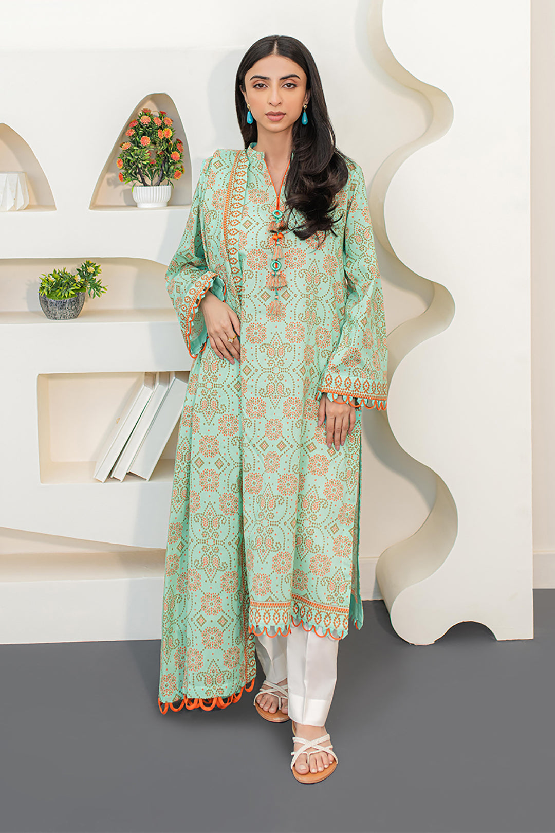Zellbury | Unstitched 2 Piece Lawn | Shirt Dupatta - 1160 -  Zellbury Women Essential Unstitched - Original Designer Dress - House of Maryam