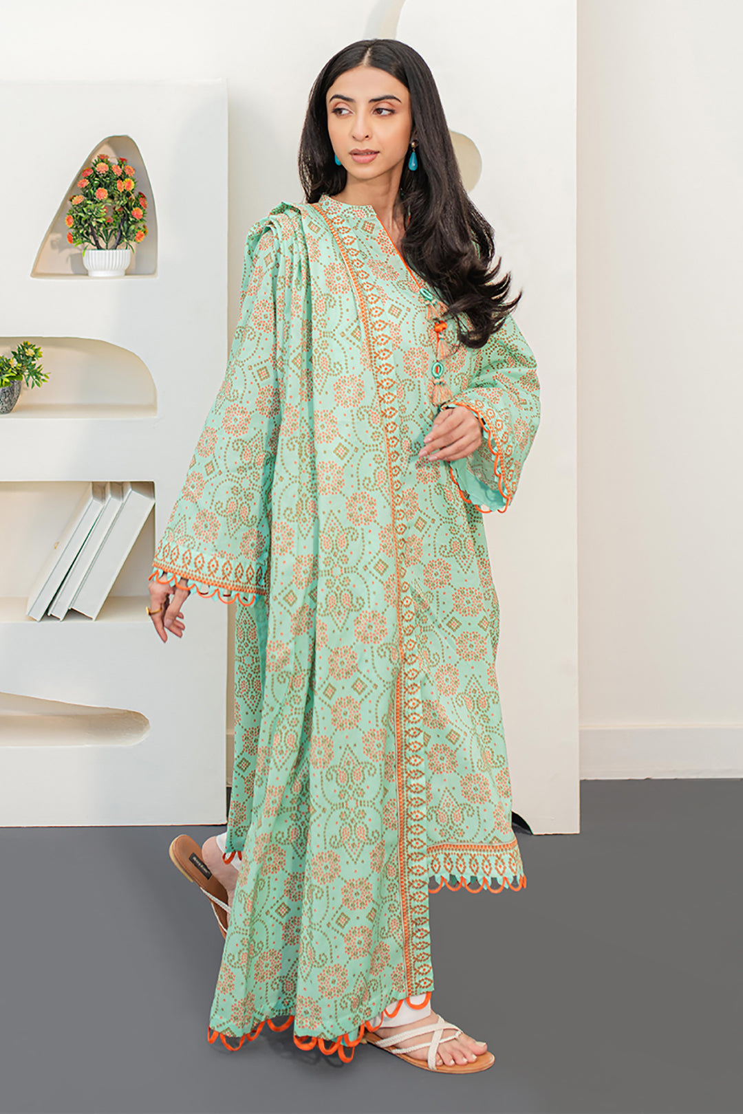 Zellbury | Unstitched 2 Piece Lawn | Shirt Dupatta - 1160 -  Zellbury Women Essential Unstitched - Original Designer Dress - House of Maryam
