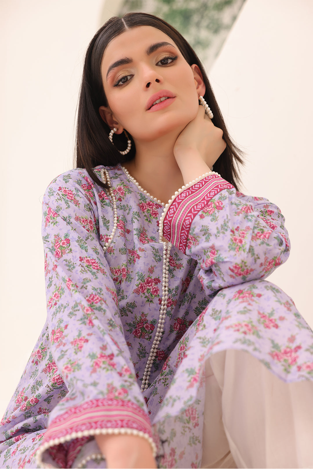 Zellbury | Unstitched 2 Piece Lawn | Shirt Dupatta - 1161 -  Zellbury Women Essential Unstitched - Original Designer Dress - House of Maryam