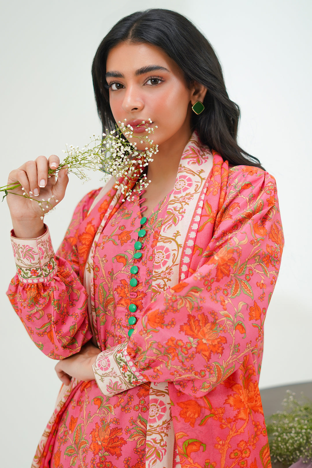 Zellbury | Unstitched 2 Piece Lawn | Shirt Dupatta - 1301 -  Zellbury Women Essential Unstitched - Original Designer Dress - House of Maryam