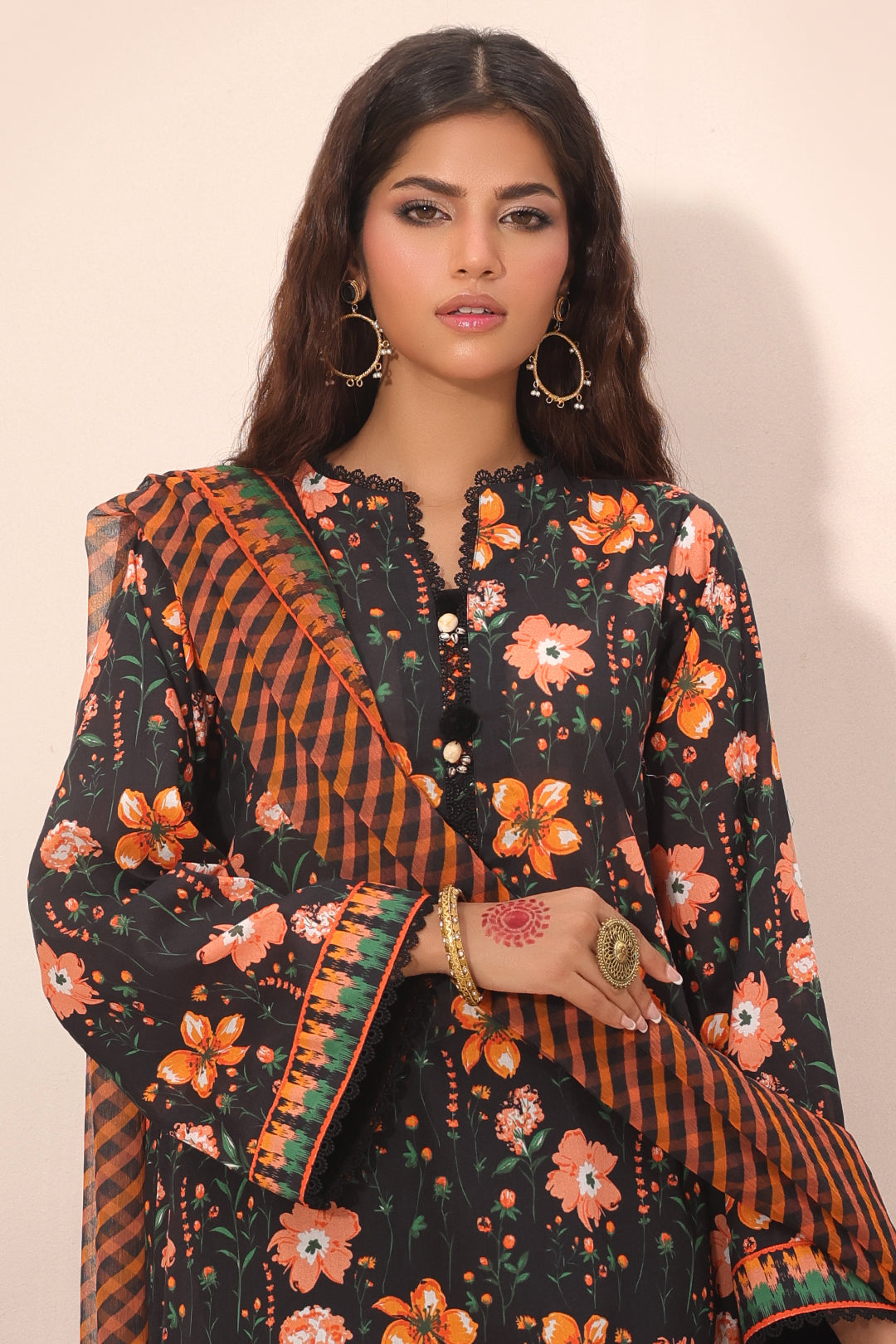 Zellbury | Unstitched 2 Piece Lawn | Shirt Dupatta - 1302 -  Zellbury Women Essential Unstitched - Original Designer Dress - House of Maryam