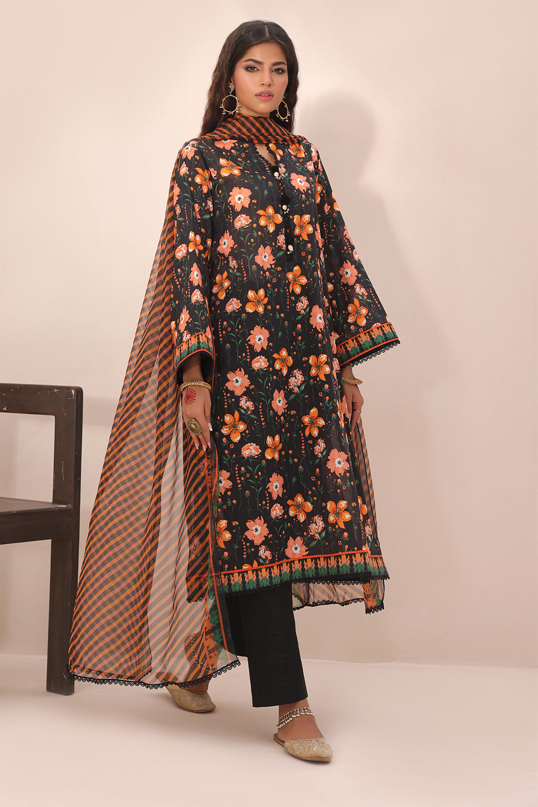 Zellbury | Unstitched 2 Piece Lawn | Shirt Dupatta - 1302 -  Zellbury Women Essential Unstitched - Original Designer Dress - House of Maryam