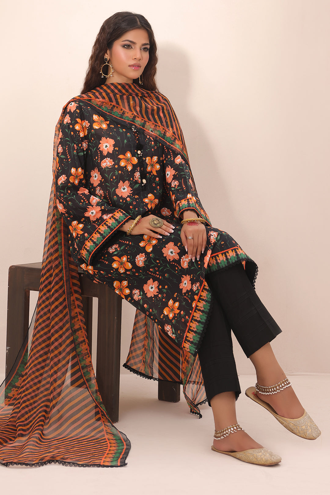 Zellbury | Unstitched 2 Piece Lawn | Shirt Dupatta - 1302 -  Zellbury Women Essential Unstitched - Original Designer Dress - House of Maryam