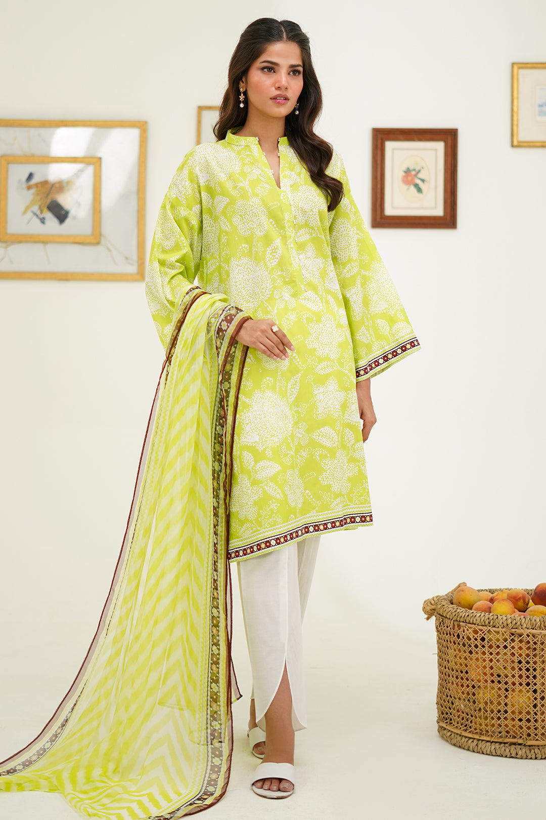 Zellbury | Unstitched 2 Piece Lawn | Shirt Dupatta - 1388 -  Zellbury Women Essential Unstitched - Original Designer Dress - House of Maryam