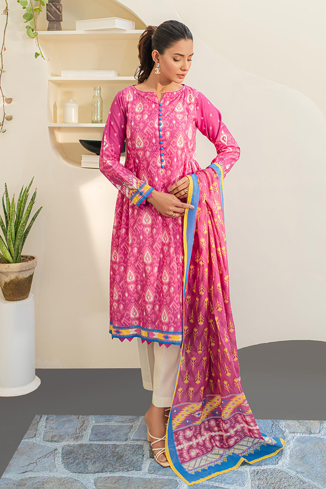 Zellbury | Unstitched 2 Piece Lawn | Shirt Dupatta - 1653 -  Zellbury Women Essential Unstitched - Original Designer Dress - House of Maryam