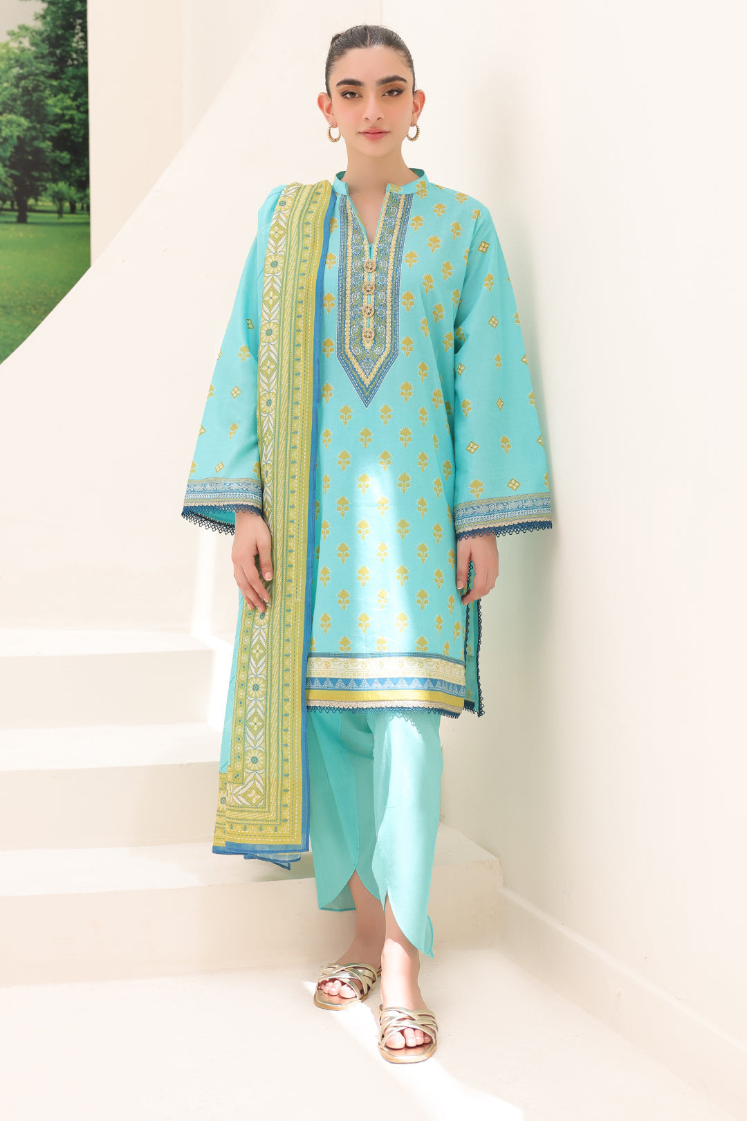 Zellbury | Unstitched 3 Piece Lawn | Shirt Shalwar Dupatta - 1191 -  Zellbury Women Essential Unstitched - Original Designer Dress - House of Maryam