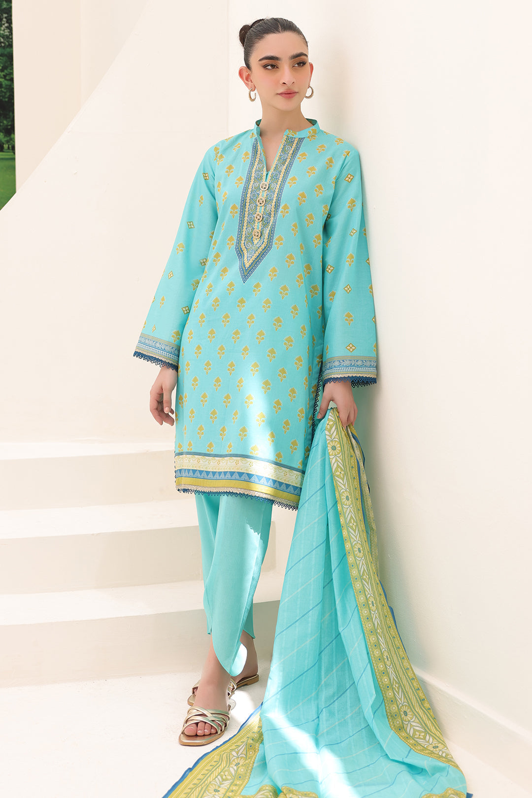 Zellbury | Unstitched 3 Piece Lawn | Shirt Shalwar Dupatta - 1191 -  Zellbury Women Essential Unstitched - Original Designer Dress - House of Maryam