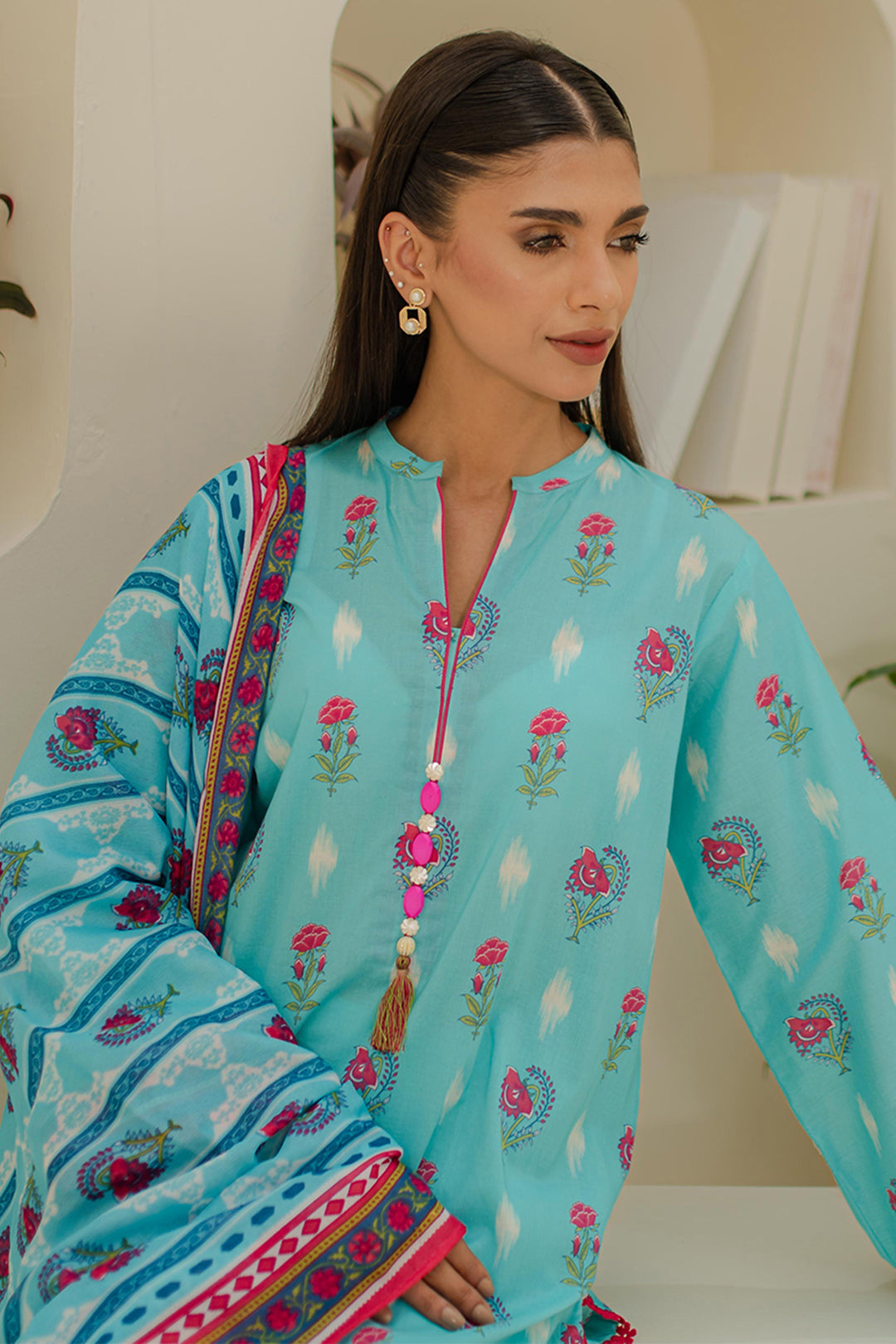 Zellbury | Unstitched 3 Piece Lawn | Shirt Shalwar Dupatta - 1193 -  Zellbury Women Essential Unstitched - Original Designer Dress - House of Maryam