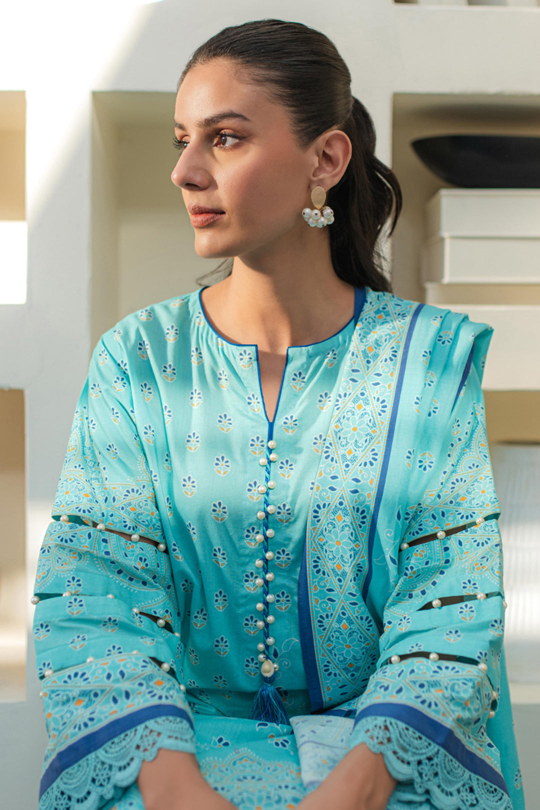 Zellbury | Unstitched 3 Piece Lawn | Shirt Shalwar Dupatta - 1198 -  Zellbury Women Essential Unstitched - Original Designer Dress - House of Maryam