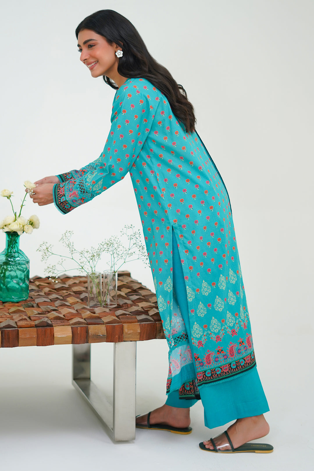 Zellbury | Unstitched 3 Piece Lawn | Shirt Shalwar Dupatta - 1227 -  Zellbury Women Essential Unstitched - Original Designer Dress - House of Maryam