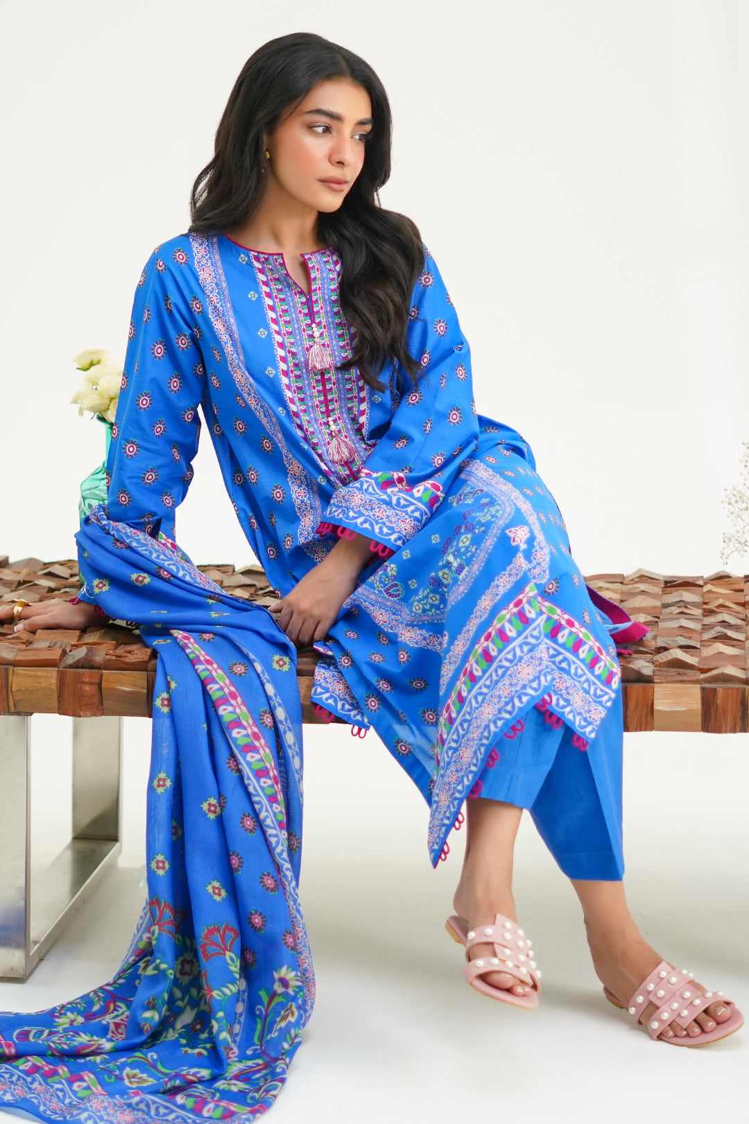Zellbury | Unstitched 3 Piece Lawn | Shirt Shalwar Dupatta - 1326 -  Zellbury Women Essential Unstitched - Original Designer Dress - House of Maryam