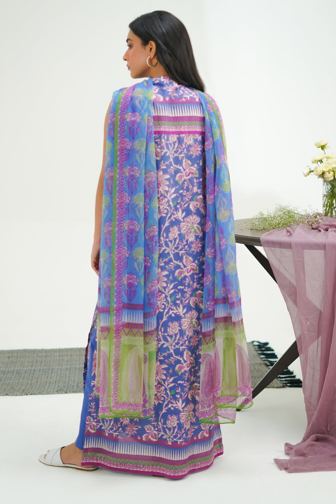 Zellbury | Unstitched 3 Piece Lawn | Shirt Shalwar Dupatta - 1501 -  Zellbury Women Essential Unstitched - Original Designer Dress - House of Maryam