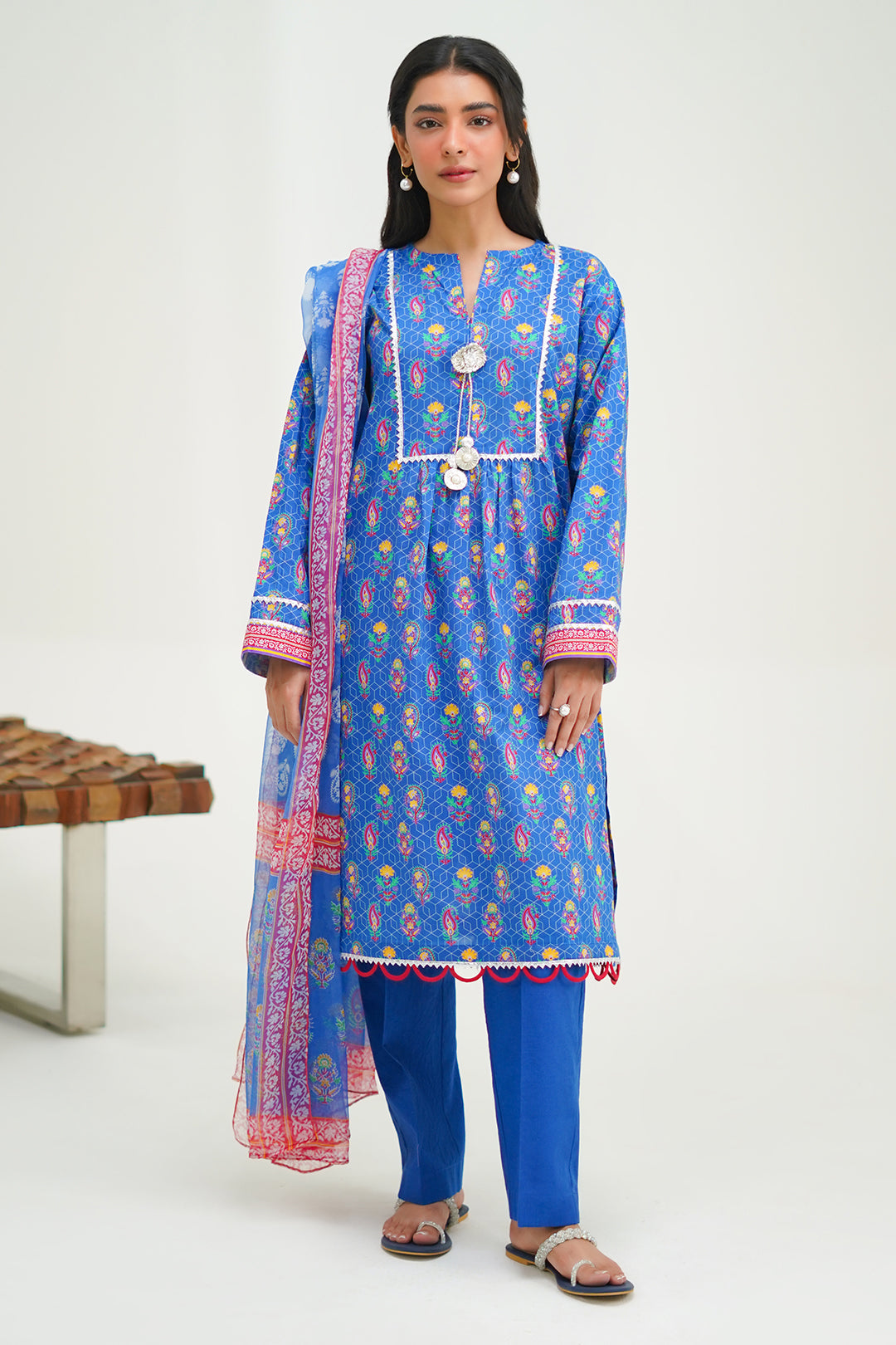 Zellbury | Unstitched 3 Piece Lawn | Shirt Shalwar Dupatta - 1505 -  Zellbury Women Essential Unstitched - Original Designer Dress - House of Maryam