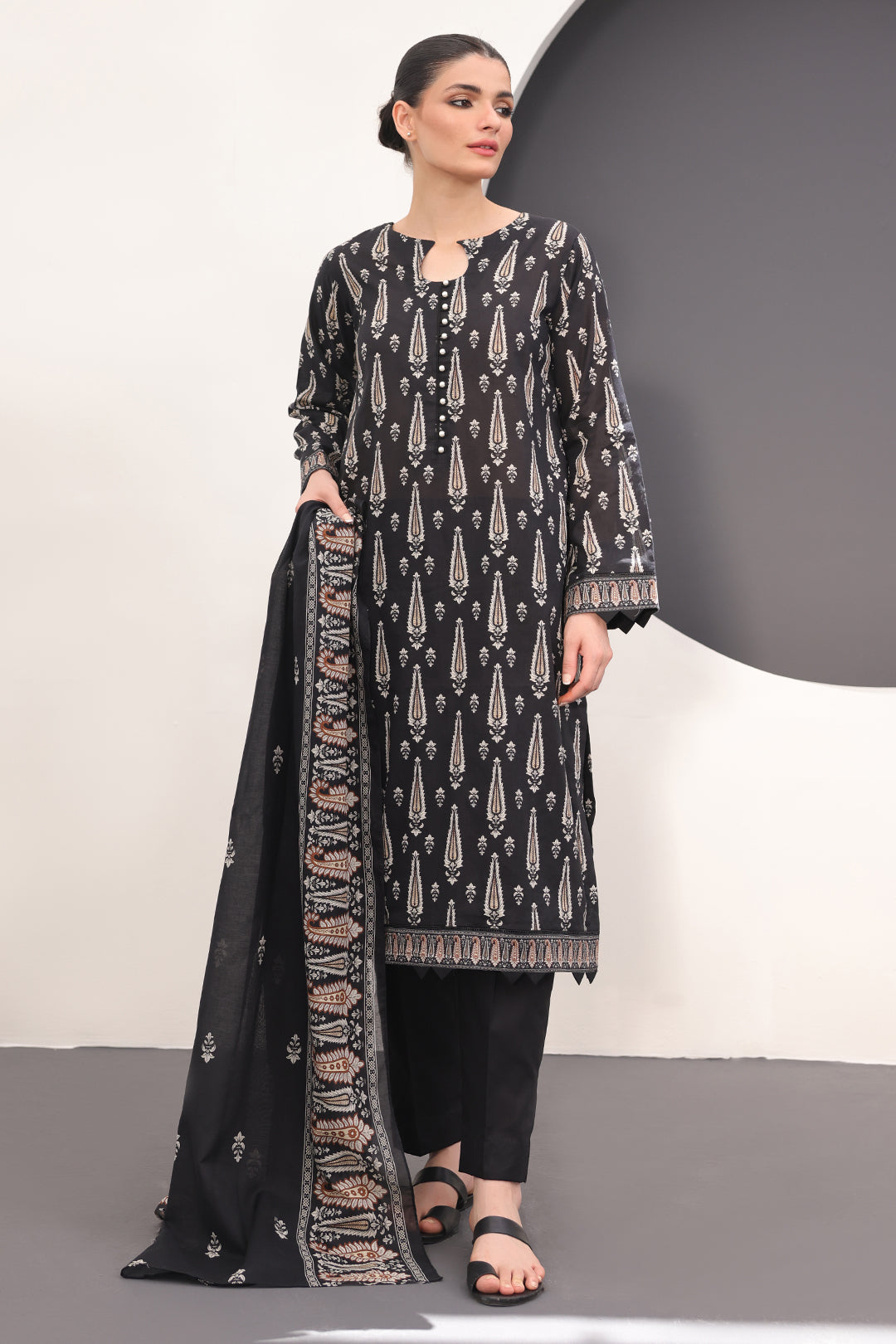 Zellbury | Unstitched 3 Piece Lawn | Shirt Shalwar Dupatta - 1517 -  Zellbury Women Essential Unstitched - Original Designer Dress - House of Maryam