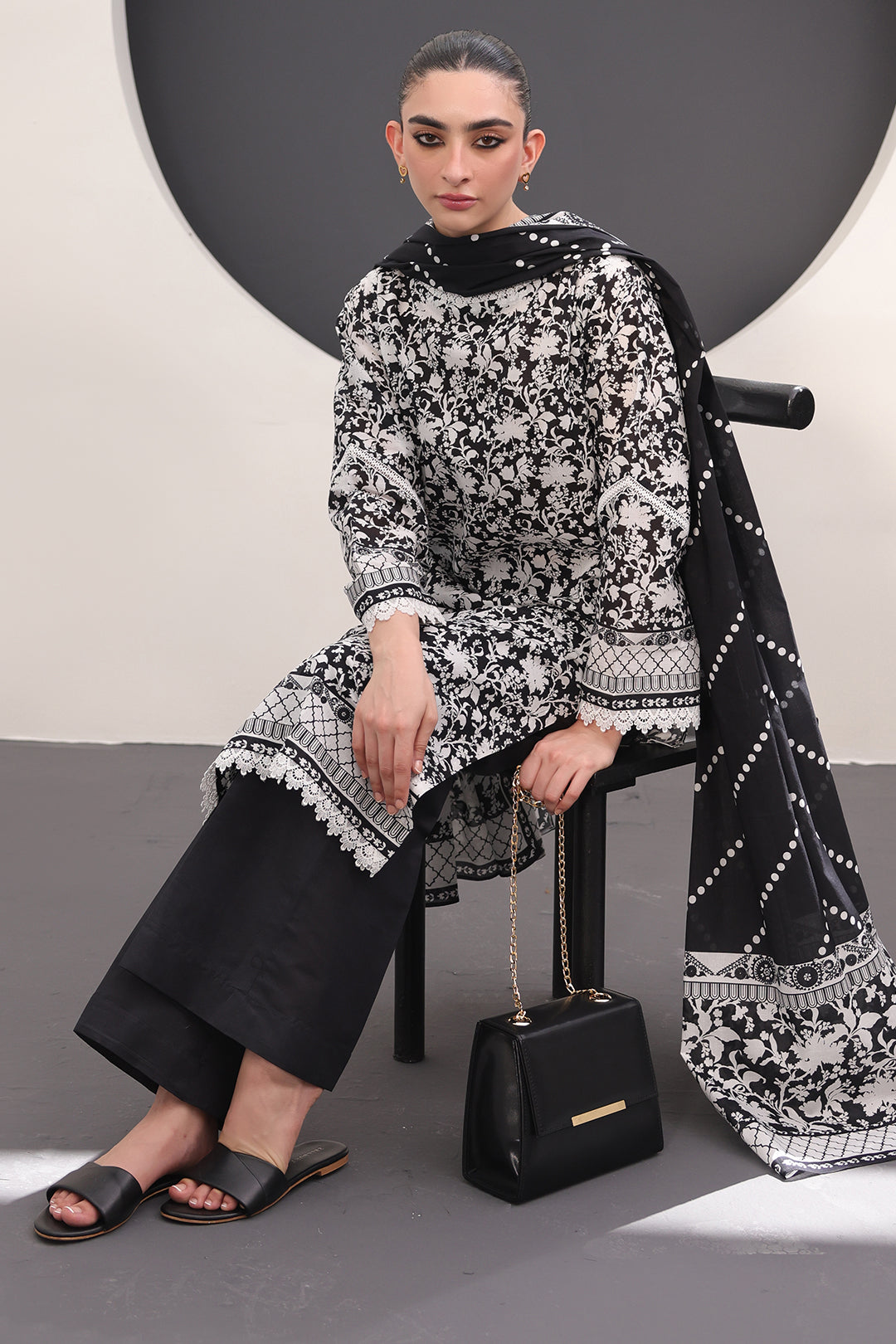 Zellbury | Unstitched 3 Piece Lawn | Shirt Shalwar Dupatta - 1526 -  Zellbury Women Essential Unstitched - Original Designer Dress - House of Maryam