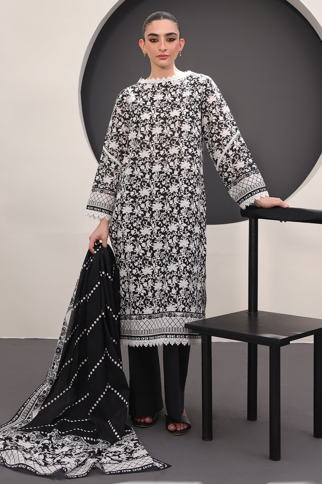 Zellbury | Unstitched 3 Piece Lawn | Shirt Shalwar Dupatta - 1526 -  Zellbury Women Essential Unstitched - Original Designer Dress - House of Maryam