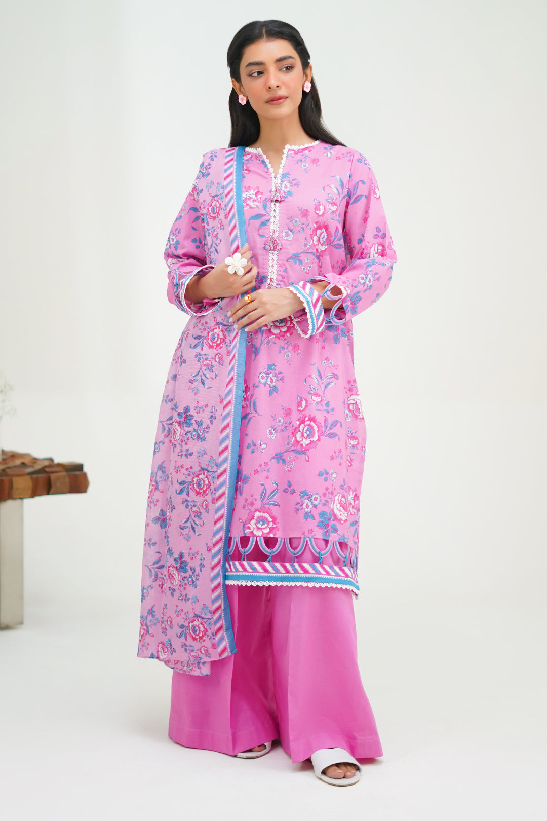 Zellbury | Unstitched 3 Piece Lawn | Shirt Shalwar Dupatta - 1569 -  Zellbury Women Essential Unstitched - Original Designer Dress - House of Maryam
