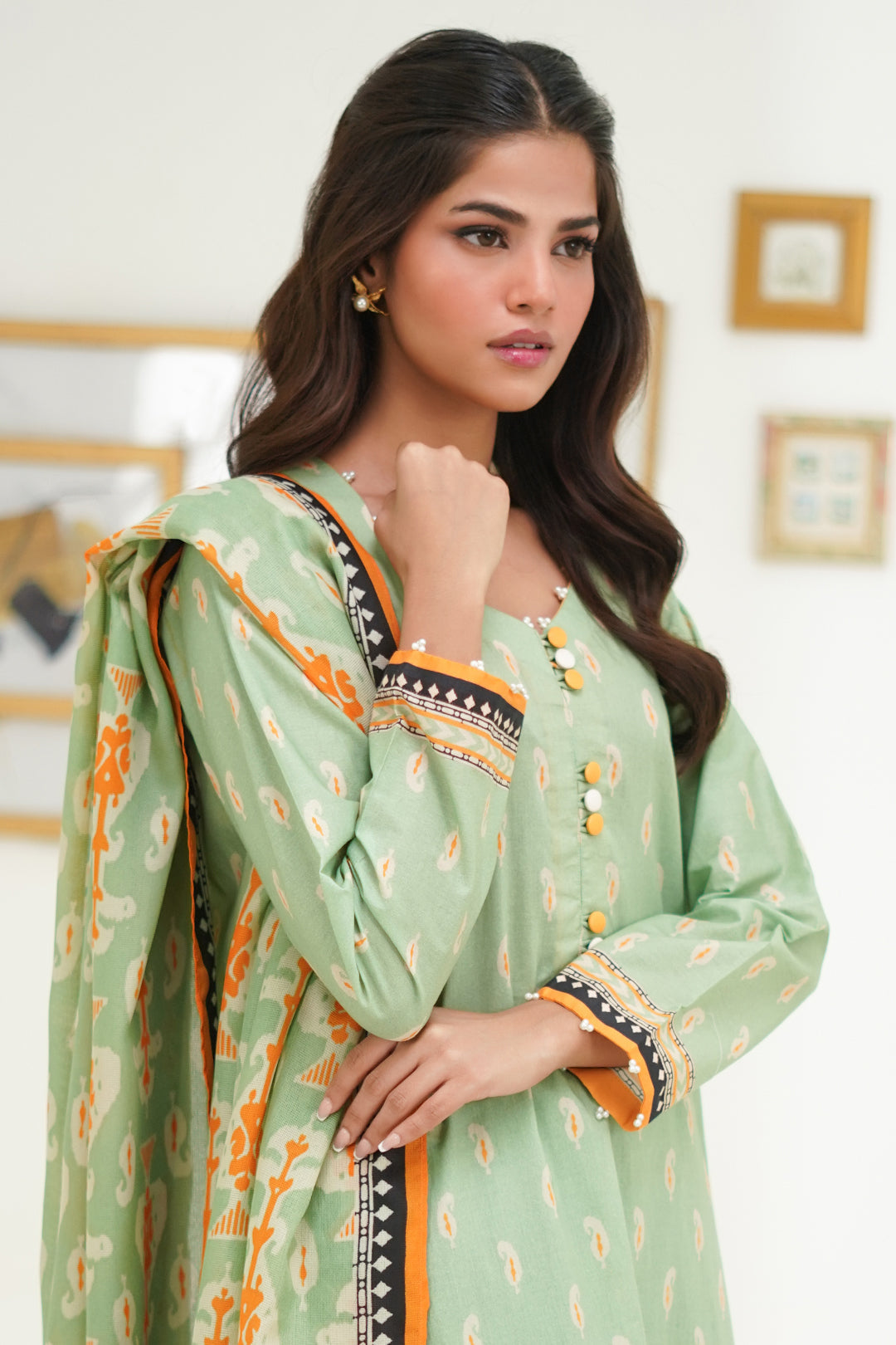 Zellbury | Unstitched 3 Piece Lawn | Shirt Shalwar Dupatta - 1572 -  Zellbury Women Essential Unstitched - Original Designer Dress - House of Maryam