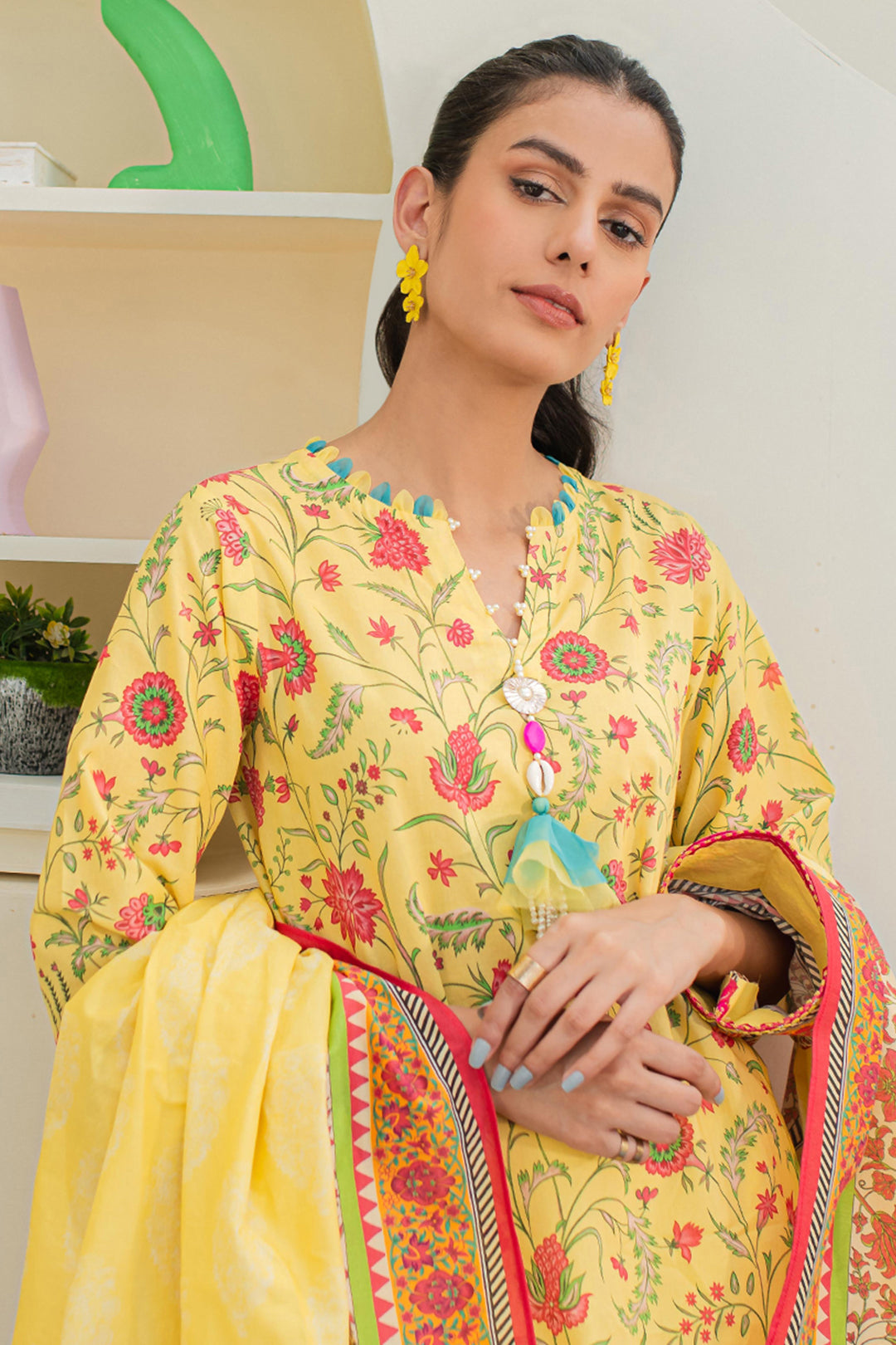 Zellbury | Unstitched 3 Piece Lawn | Shirt Shalwar Dupatta - 1675 -  Zellbury Women Essential Unstitched - Original Designer Dress - House of Maryam
