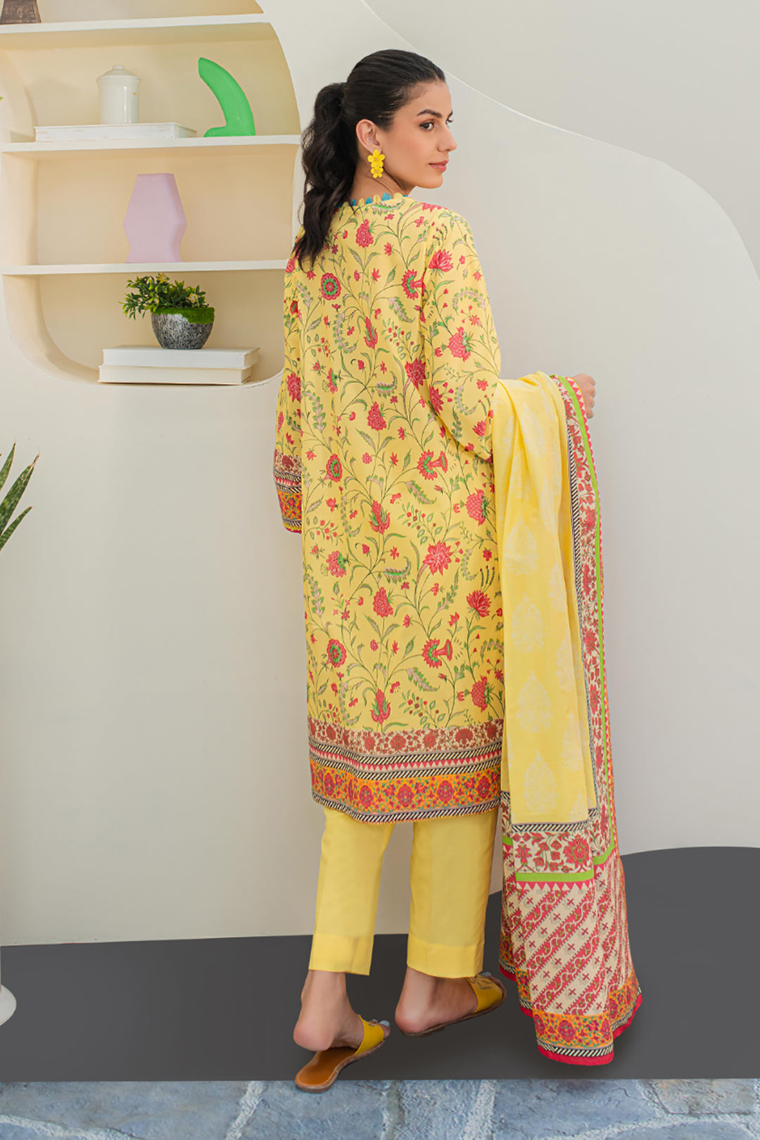 Zellbury | Unstitched 3 Piece Lawn | Shirt Shalwar Dupatta - 1675 -  Zellbury Women Essential Unstitched - Original Designer Dress - House of Maryam