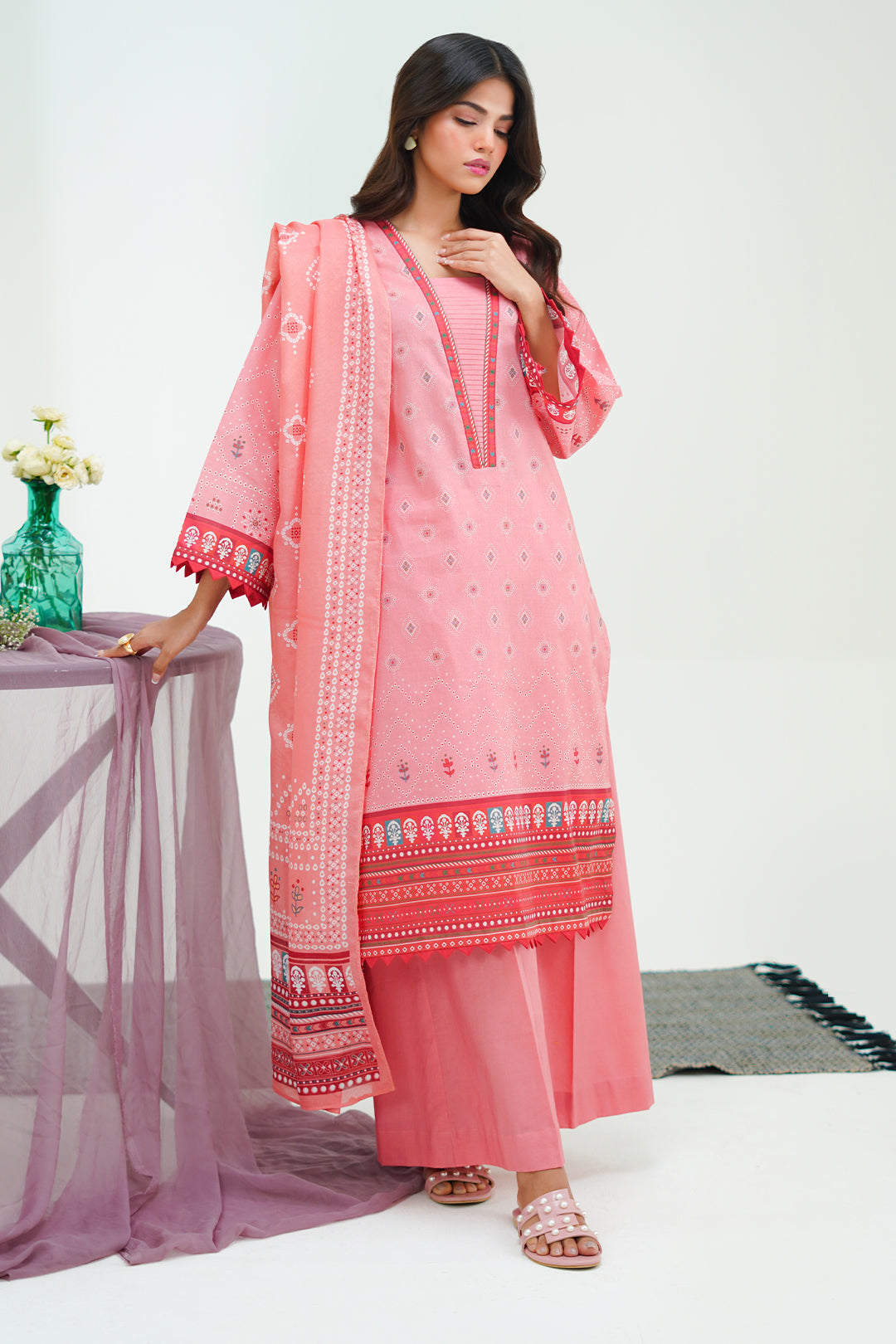 Zellbury | Unstitched 3 Piece Lawn | Shirt Shalwar Dupatta - 1719 -  Zellbury Women Essential Unstitched - Original Designer Dress - House of Maryam