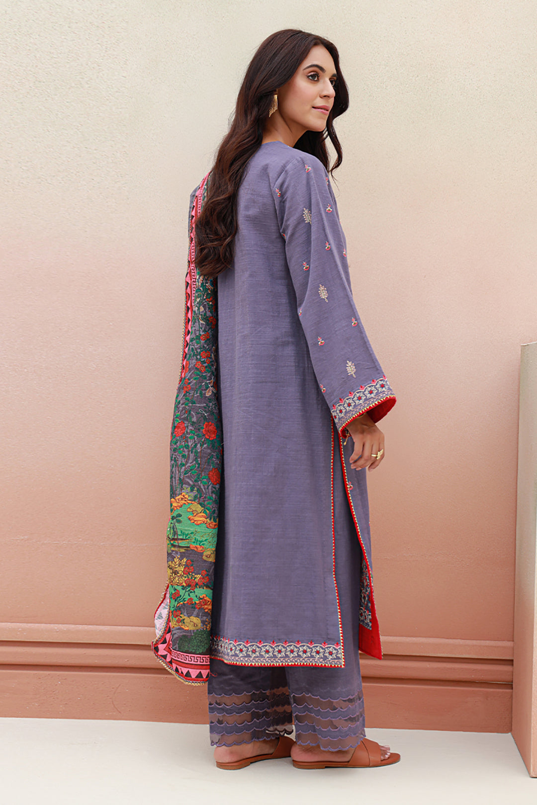 Zellbury | Unstitched 3 Piece Khaddar | Embroidered Shirt Shalwar Dupatta - 0846 -  Zellbury Women Signature Unstitched - Original Designer Dress - House of Maryam