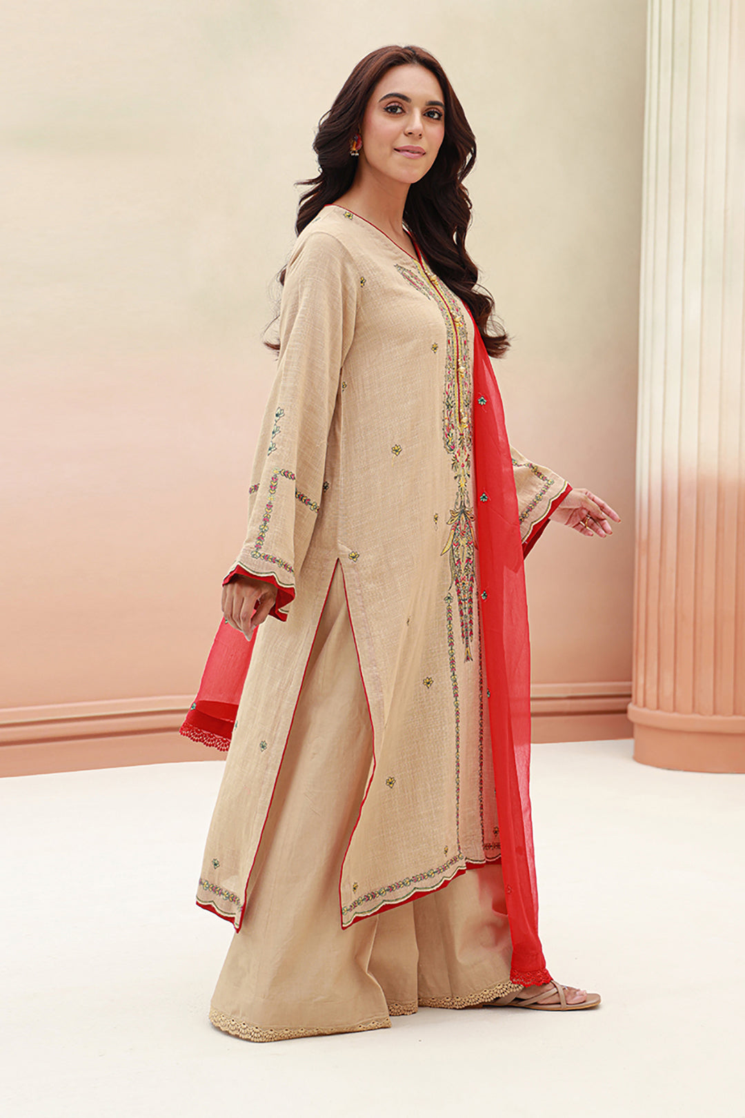 Zellbury | Unstitched 3 Piece Khaddar | Embroidered Shirt Shalwar Dupatta - 0847 -  Zellbury Women Signature Unstitched - Original Designer Dress - House of Maryam