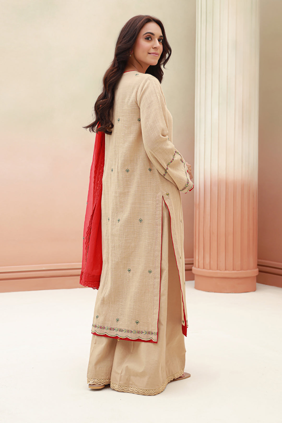 Zellbury | Unstitched 3 Piece Khaddar | Embroidered Shirt Shalwar Dupatta - 0847 -  Zellbury Women Signature Unstitched - Original Designer Dress - House of Maryam