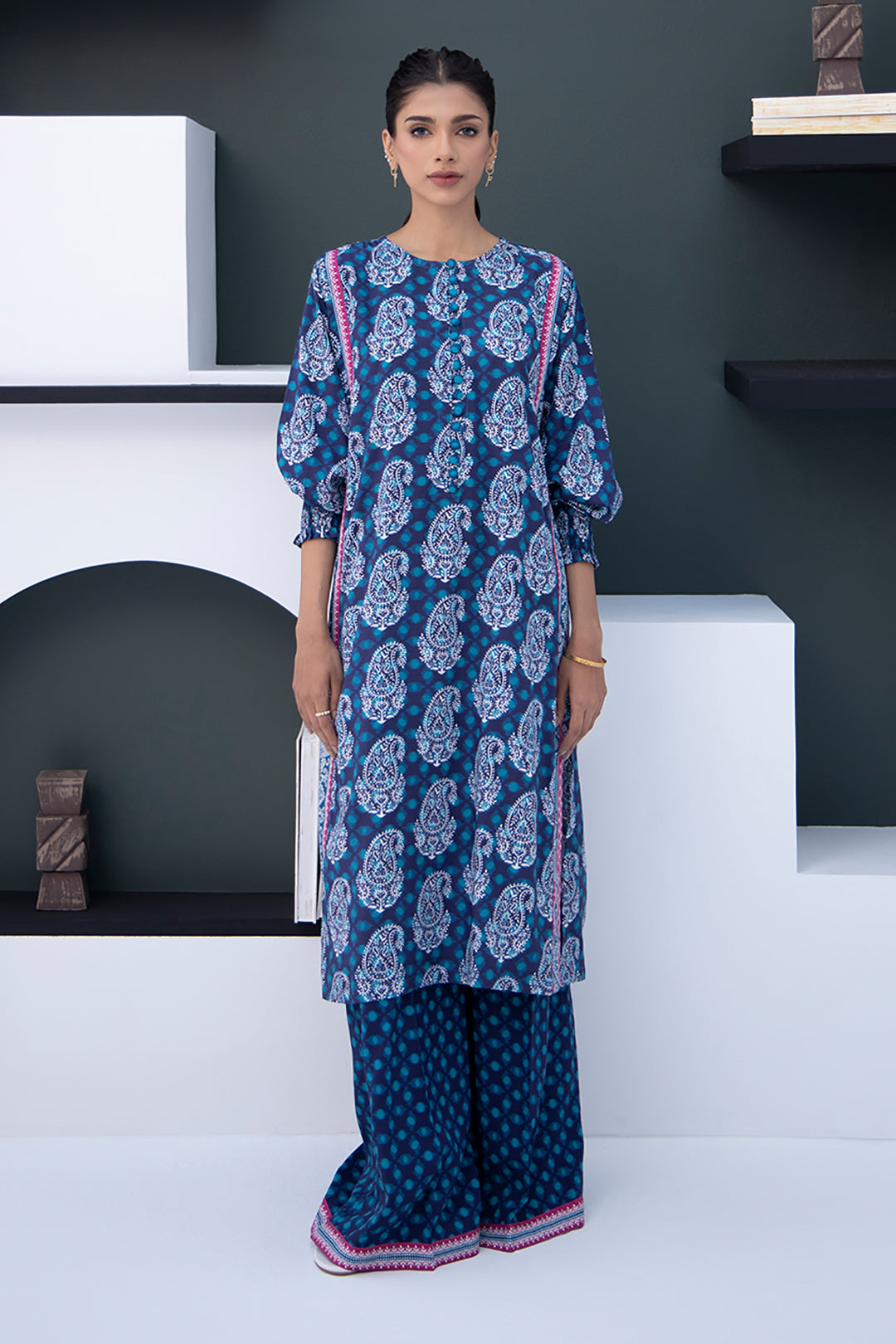 Zellbury | Unstitched 2 Piece Viscose | Shirt Shalwar - 0789 -  Zellbury Women Essential Unstitched - Original Designer Dress - House of Maryam