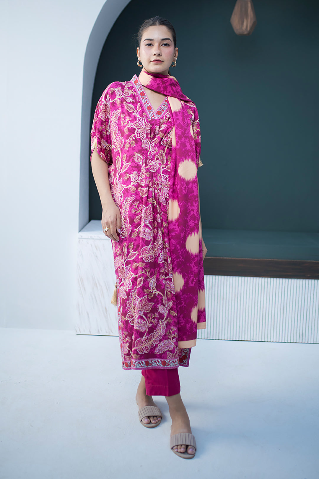 Zellbury | Unstitched 3 Piece Viscose | Shirt Shalwar Dupatta - 0819 -  Zellbury Women Essential Unstitched - Original Designer Dress - House of Maryam