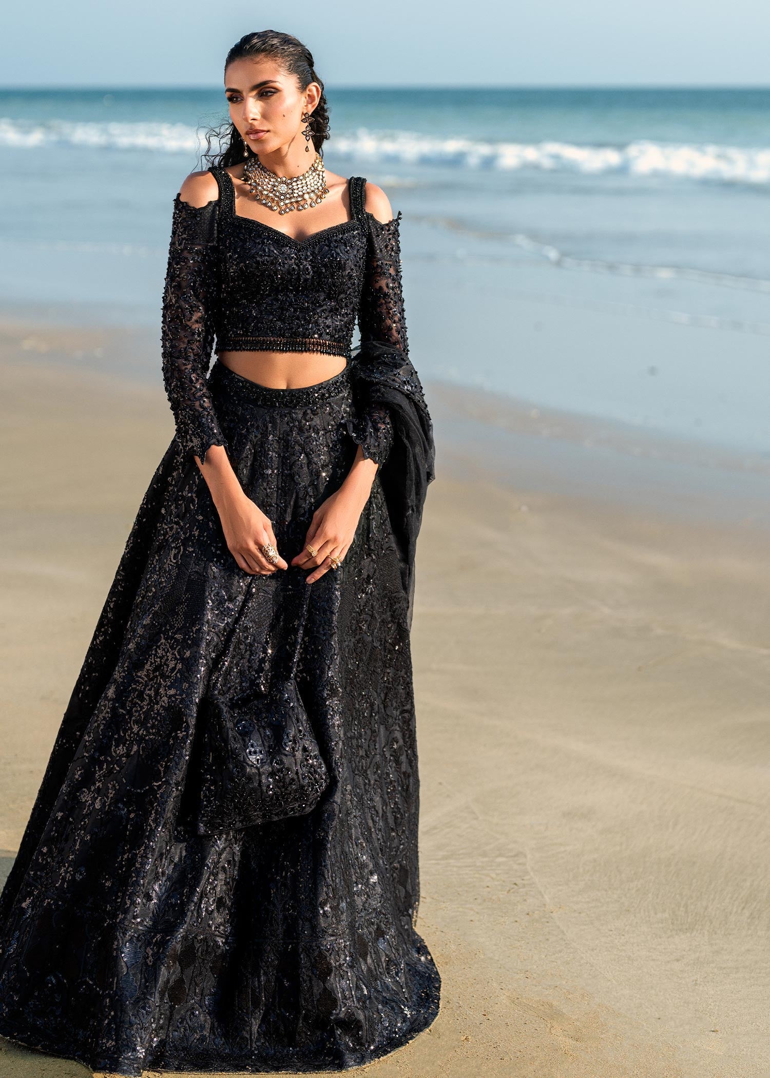 Waqas Shah | Amariage Luxury Formals | Black Musk -  Waqas Shah Ladies Clothes - Original Designer Dress - House of Maryam