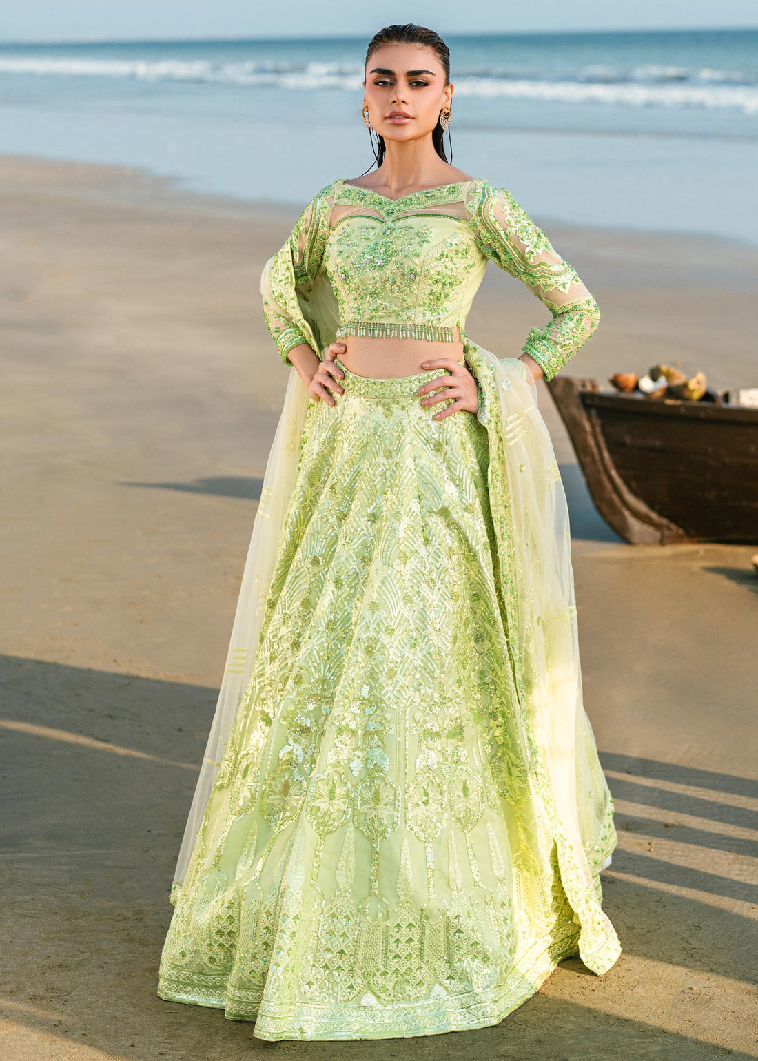 Waqas Shah | Amariage Luxury Formals | Mint Bloom -  Waqas Shah Ladies Clothes - Original Designer Dress - House of Maryam