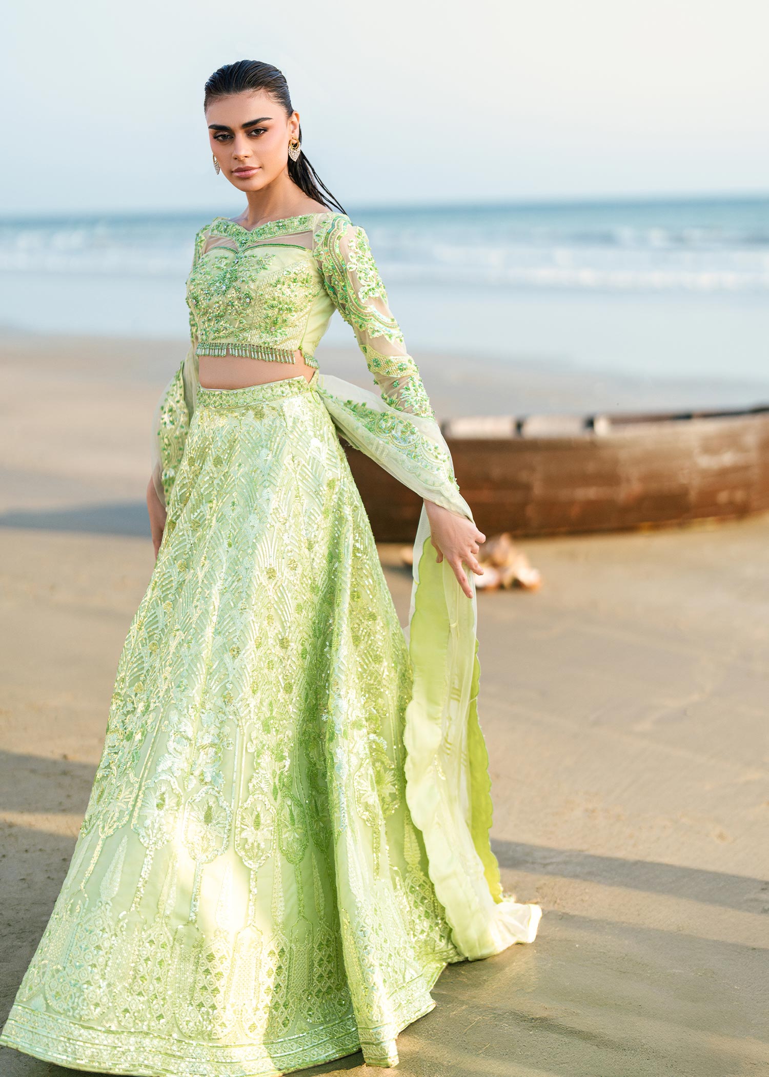 Waqas Shah | Amariage Luxury Formals | Mint Bloom -  Waqas Shah Ladies Clothes - Original Designer Dress - House of Maryam