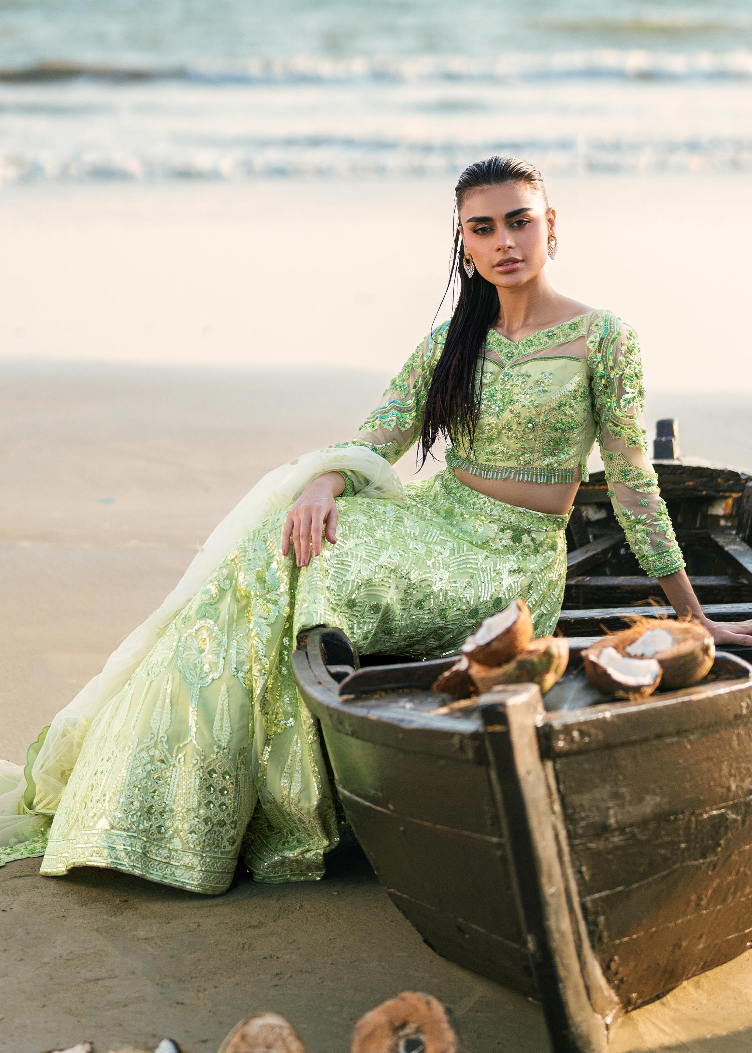Waqas Shah | Amariage Luxury Formals | Mint Bloom -  Waqas Shah Ladies Clothes - Original Designer Dress - House of Maryam