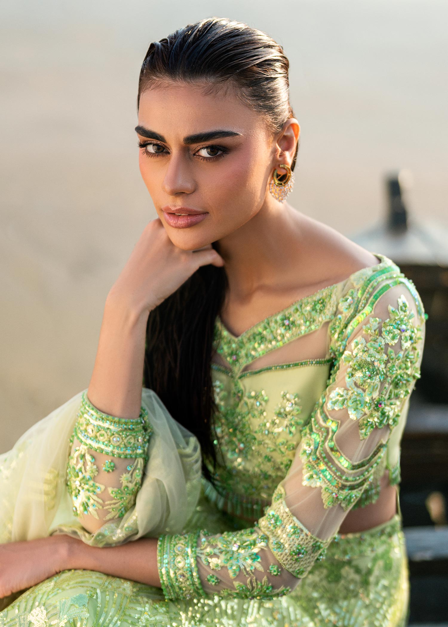 Waqas Shah | Amariage Luxury Formals | Mint Bloom -  Waqas Shah Ladies Clothes - Original Designer Dress - House of Maryam