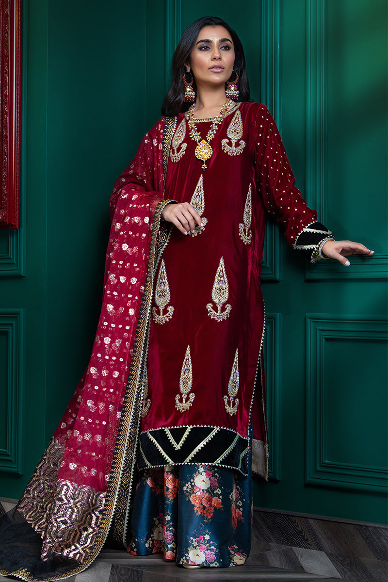 Wardha Saleem | Velvets Winter Fall 24 |  Lal Bagh 2 -  Wardha Saleem Ladies Clothes - Original Designer Dress - House of Maryam